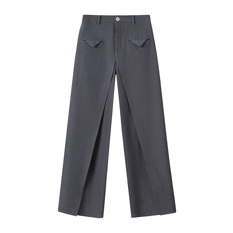 DIDDI MODA Deconstructed Glittery Wide Leg Banana Pants With Asymmetrical Panels