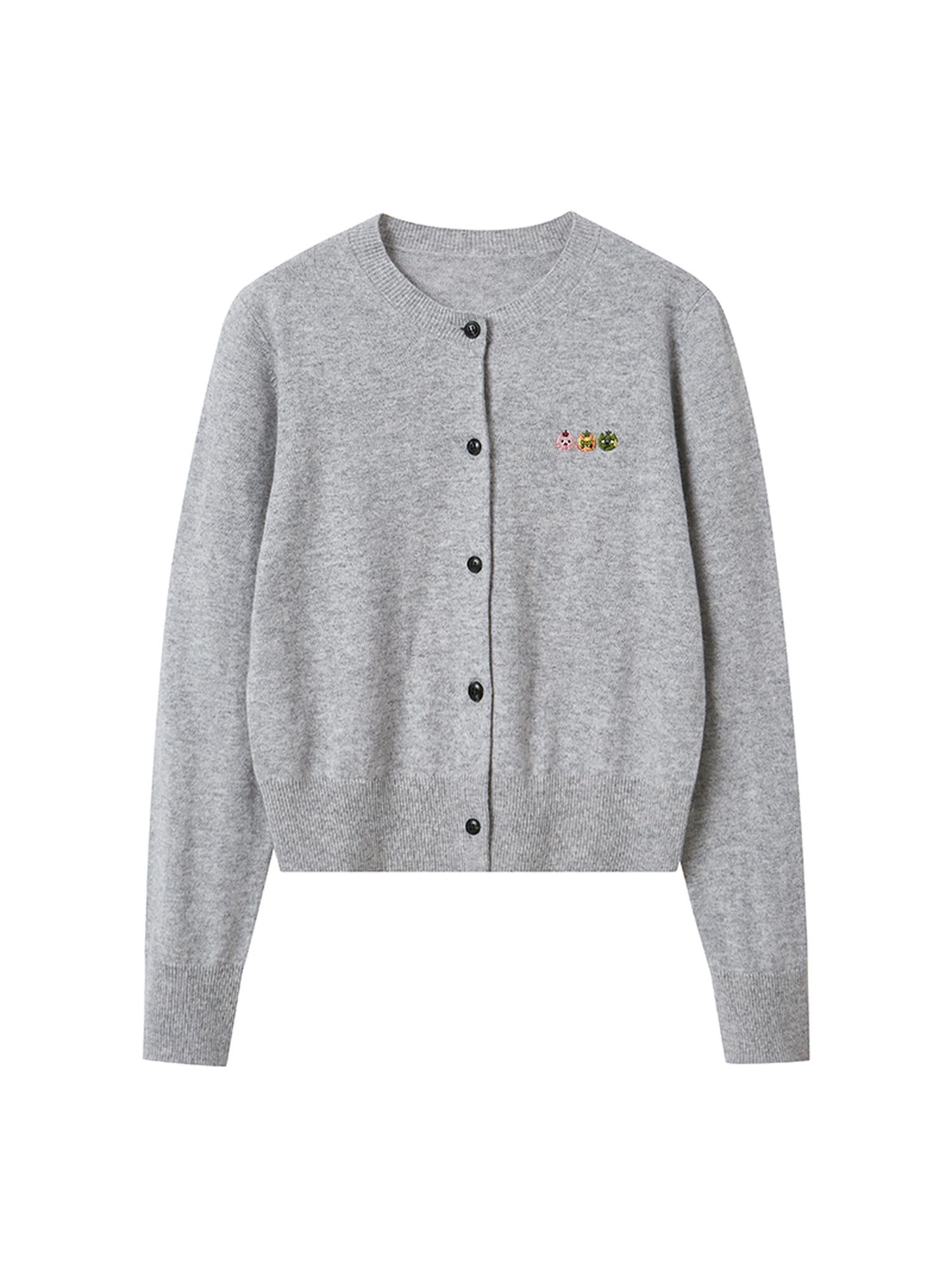 DIDDI MODA Three Kittens Embroidered Soft Knit Cardigan