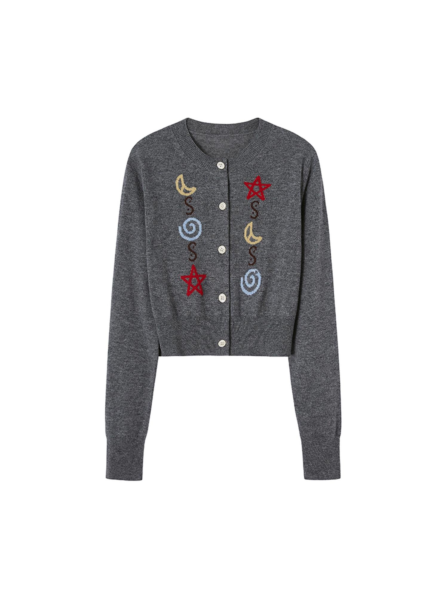 DIDDI MODA Starry Moon Knit Cardigan