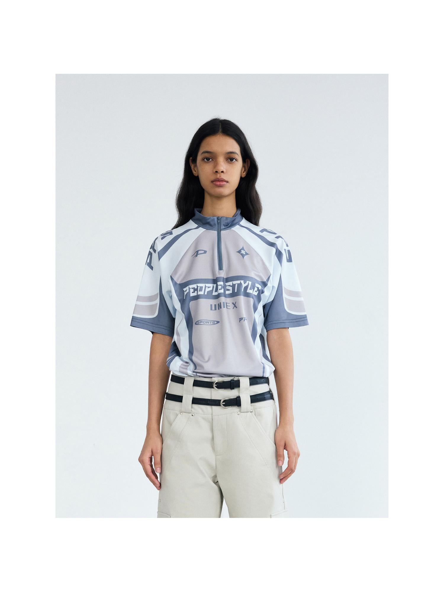 Peoplesense Cycling Inspired Contrast Color Quick Dry Tee