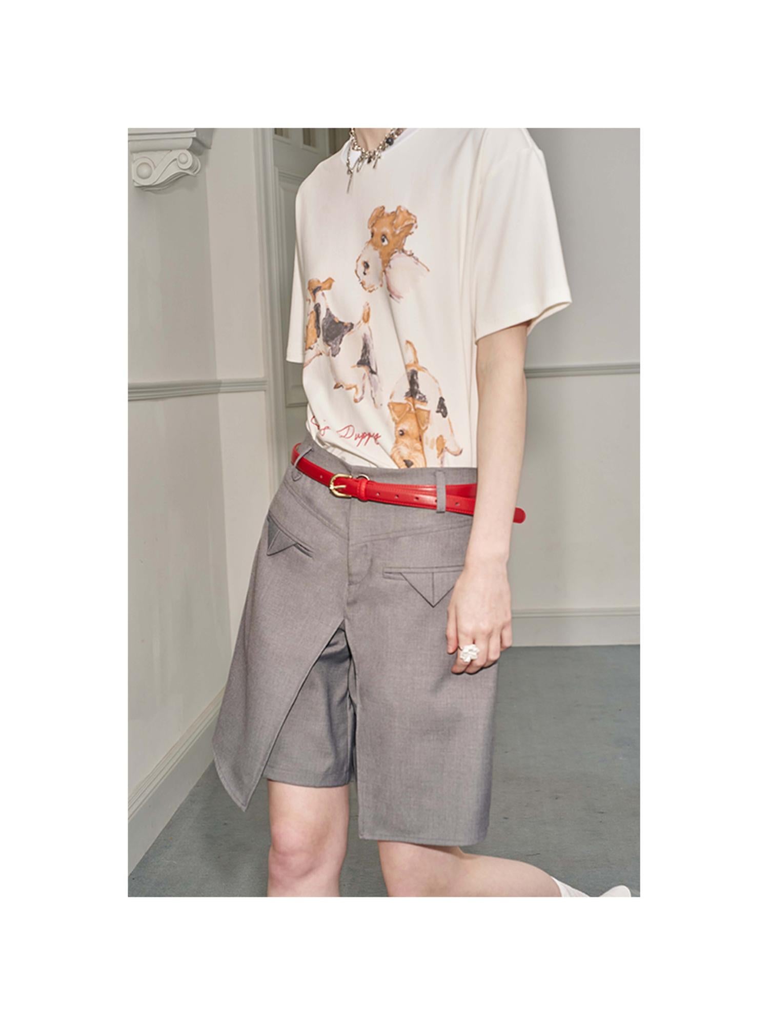 DIDDI MODA Banana Striped Loose Fit Shorts