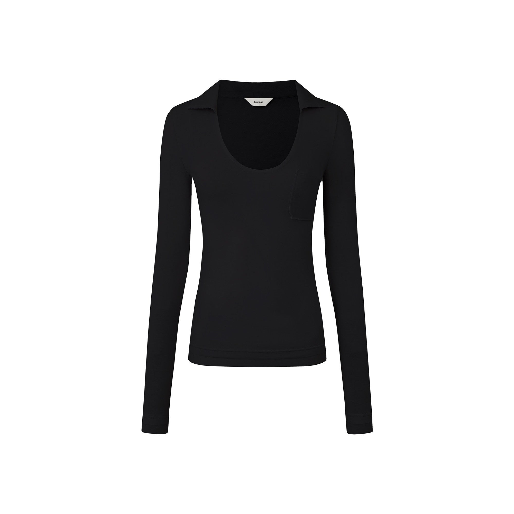 iamxiaa_Black_White_Fringed_Polo_Collar_Knit_Women&