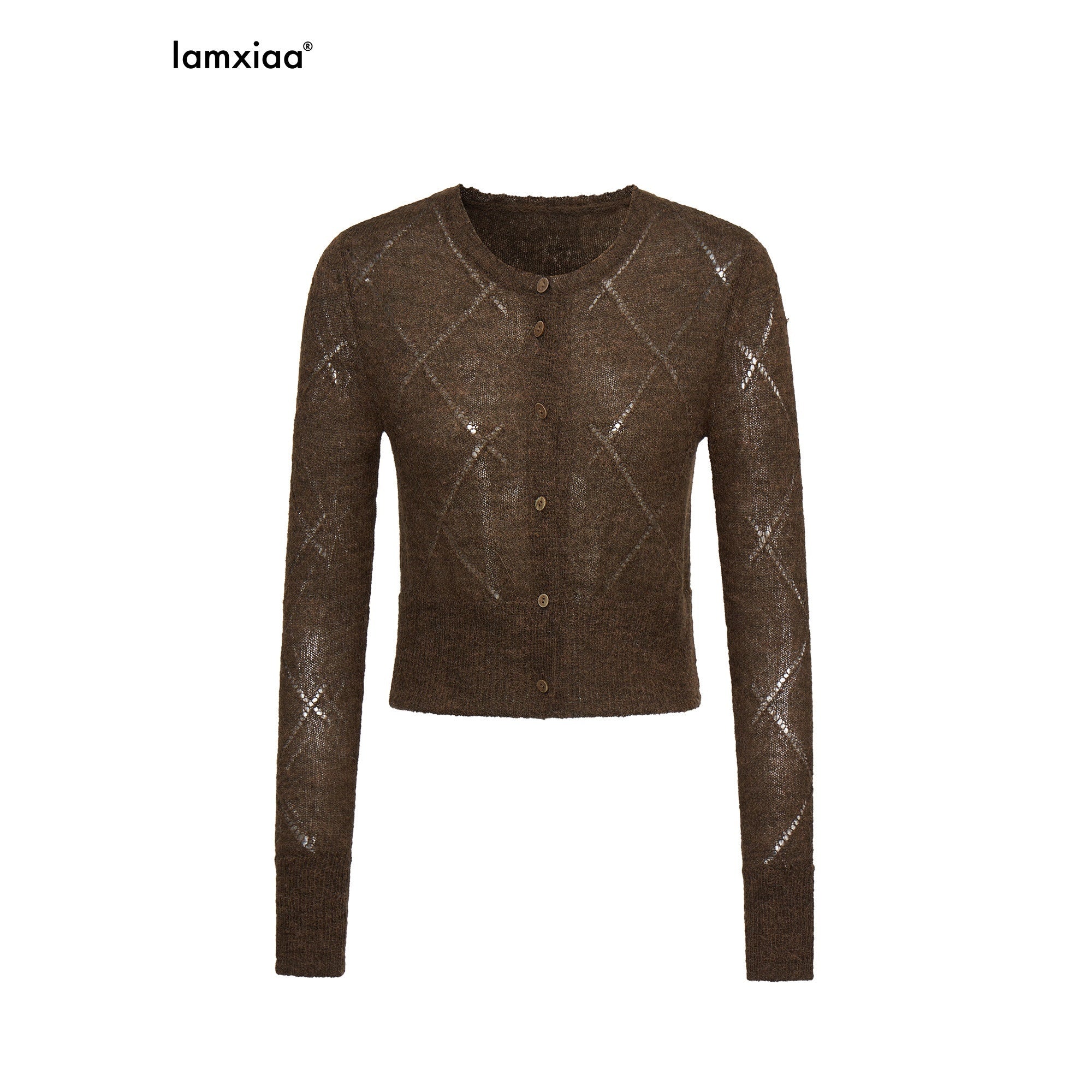 iamxiaa_Coffee_Yellow_Two_Tone_Hollow_Diamond_Knit_Women&