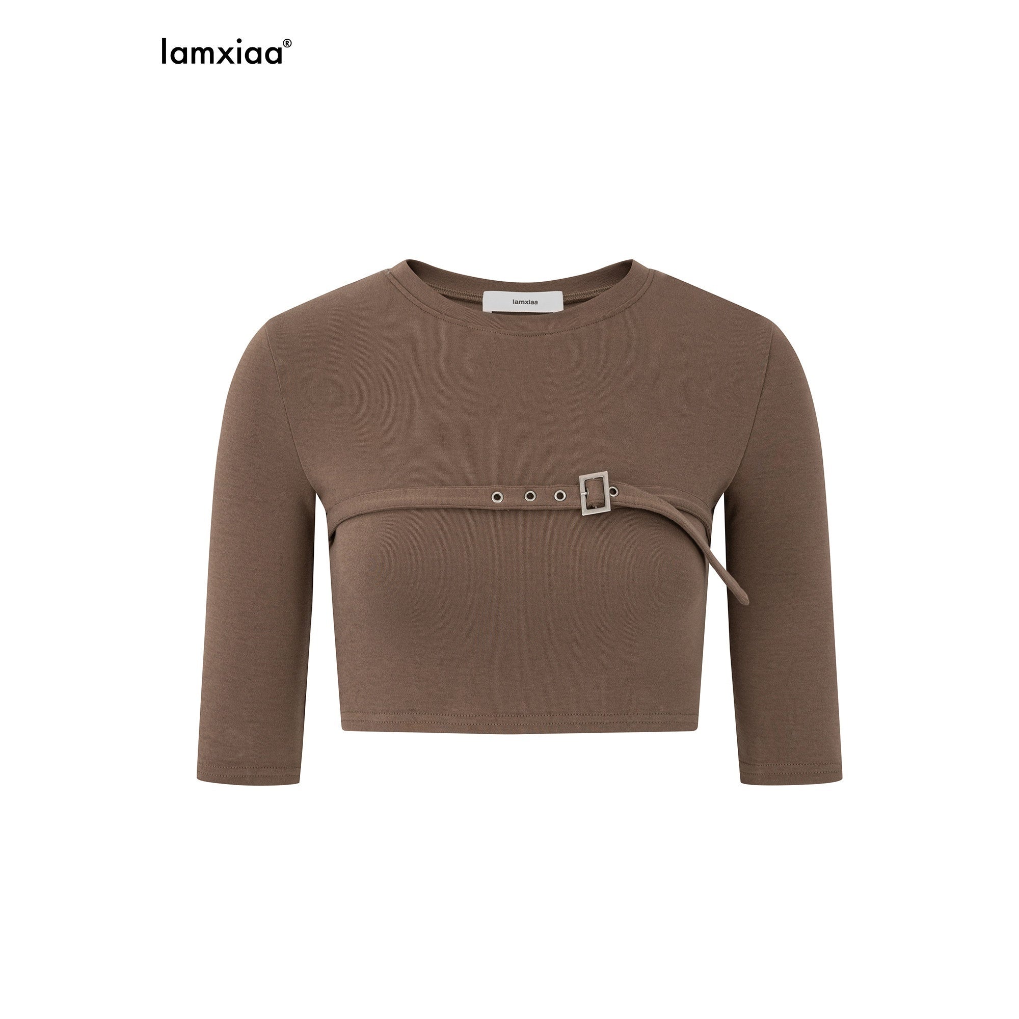 iamxiaa_Crew_Neck_Metal_Button_Tab_Knitted_Slim_Fit_Women&
