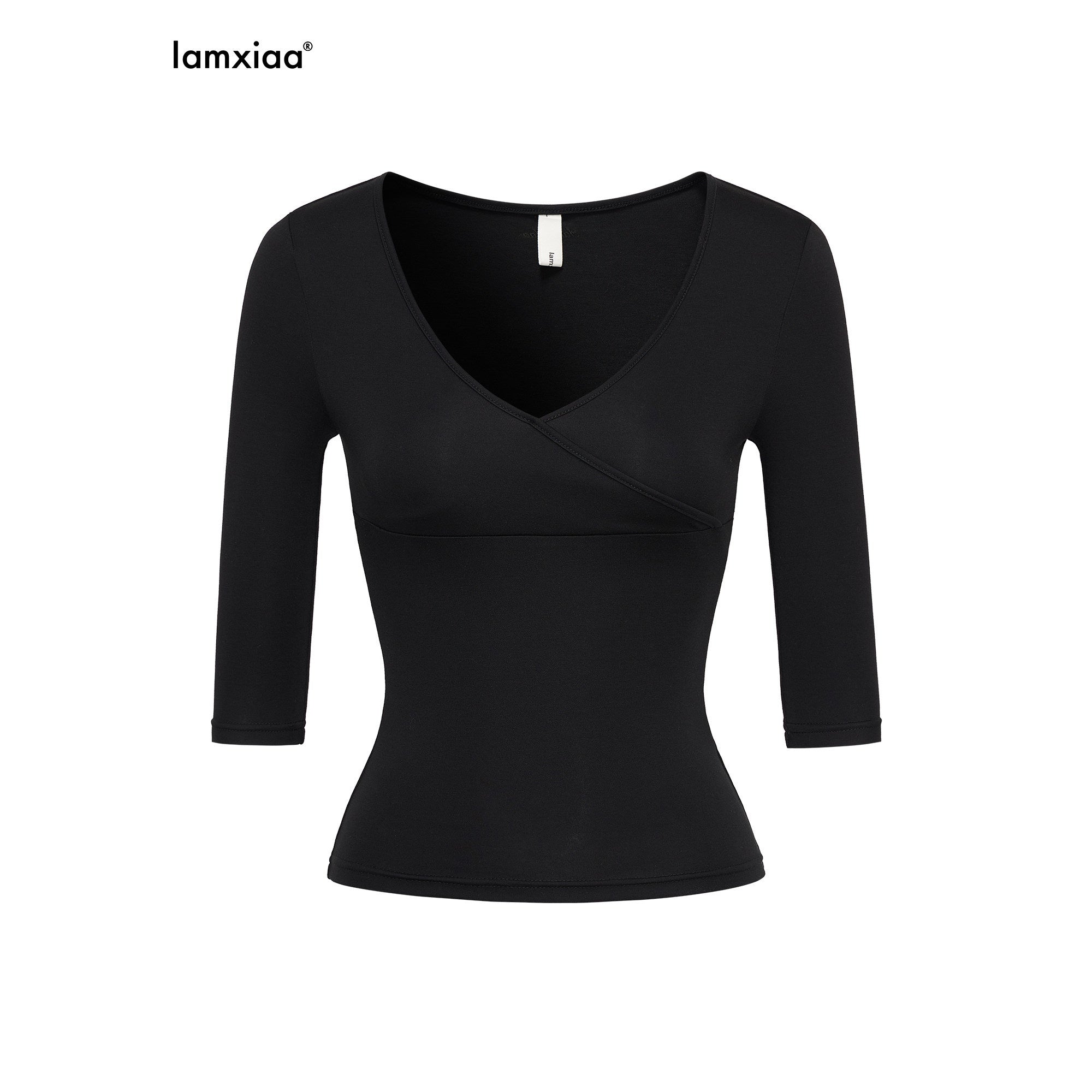iamxiaa_Crossover_V-neck_Slim_Fit_Wide_Cuff_Women&
