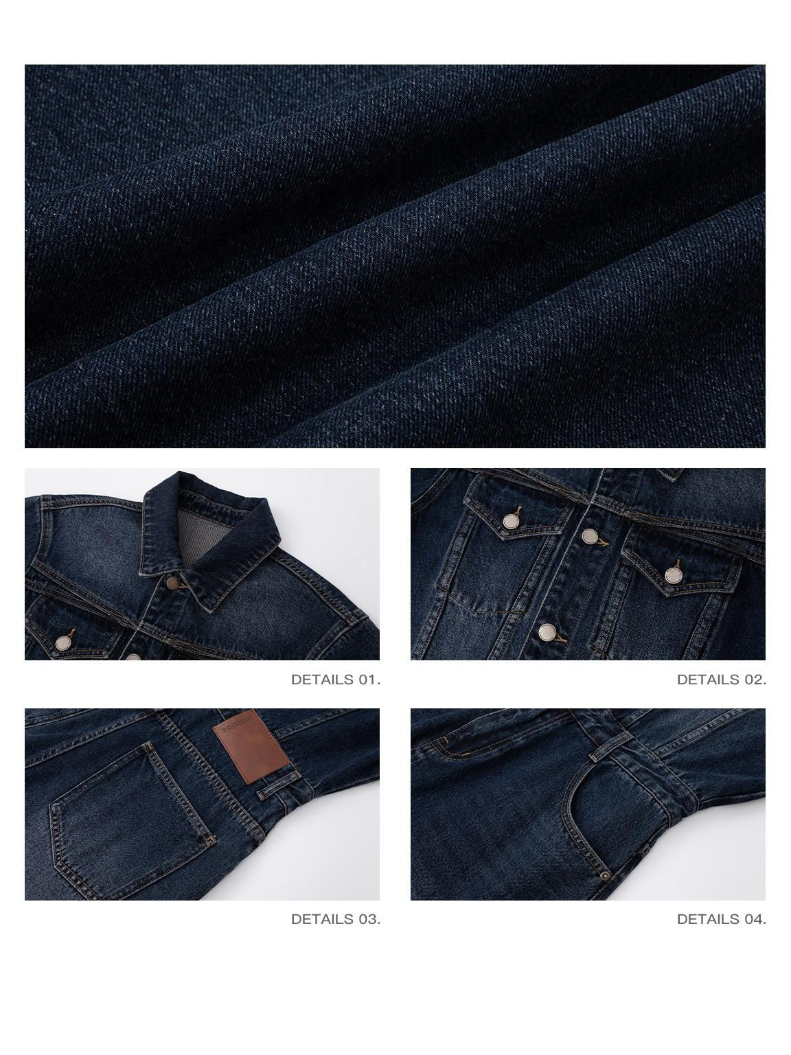 iamxiaa Distressed Washed Turn Collar Retro Women&