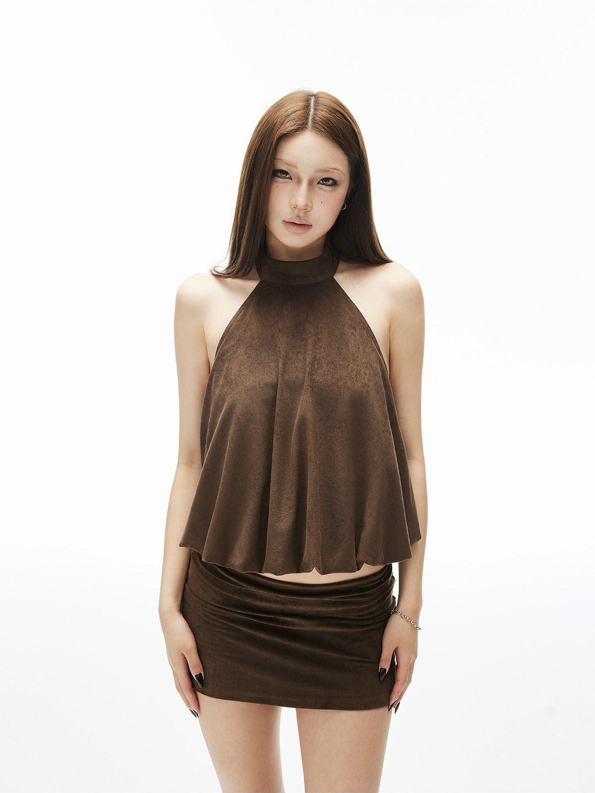 iamxiaa Halter Backless Bubblehem Women&