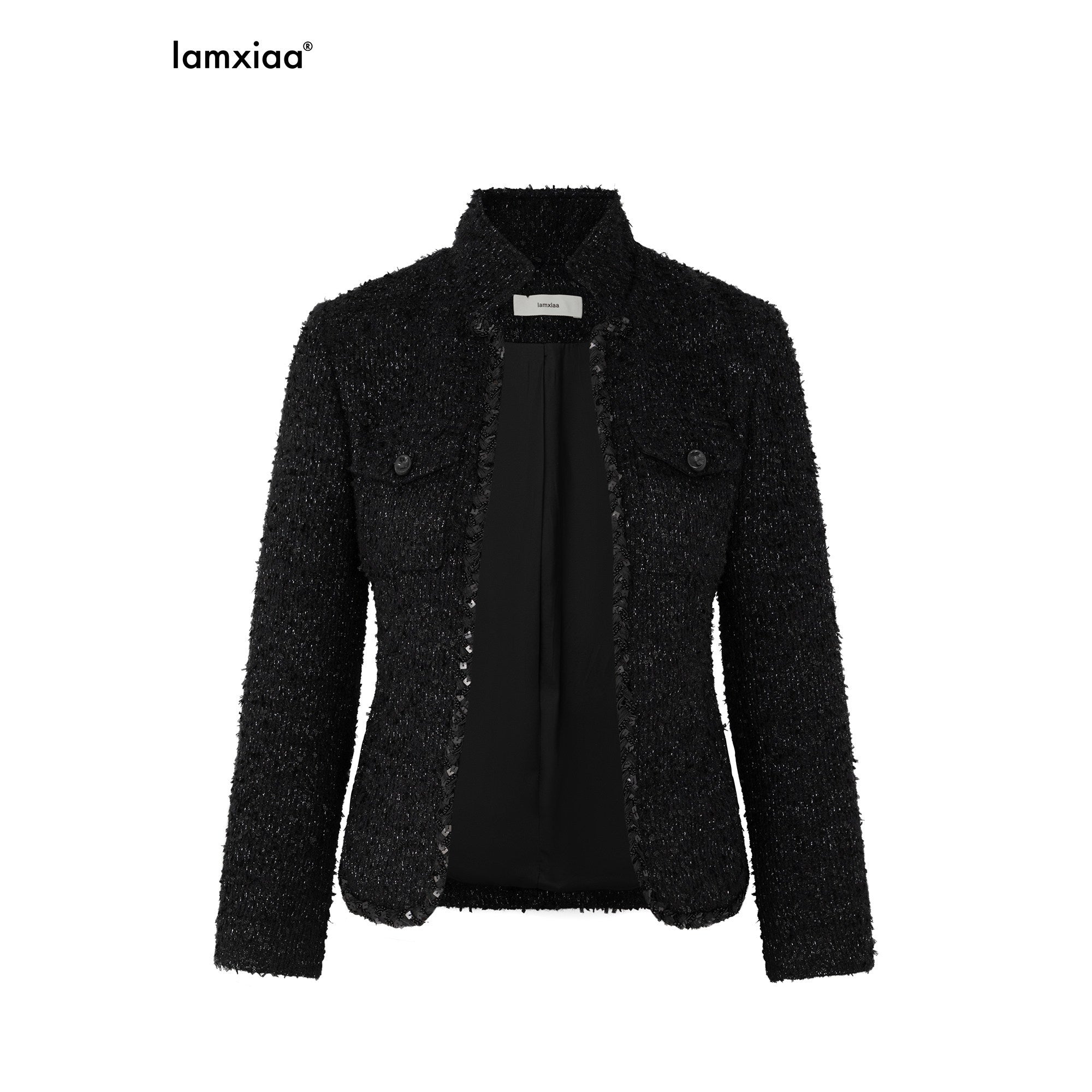iamxiaa_Handwoven_Ribbon_Stand_Collar_Slim_Waist_Women&