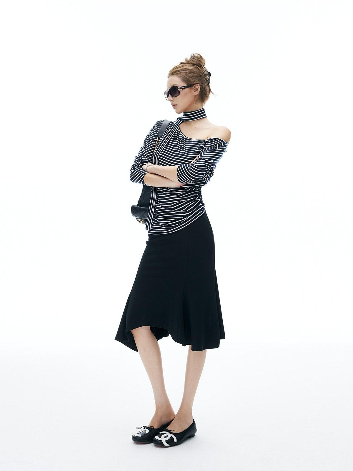 iamxiaa Irregular Wave Hem Low Waist Hip Hugging Women&