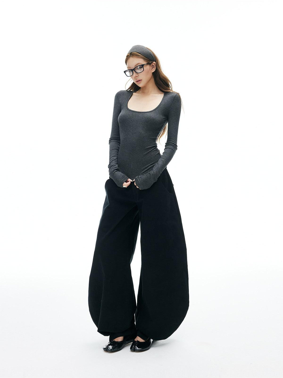 iamxiaa Japanese Low Waist Cocoon Button Women&
