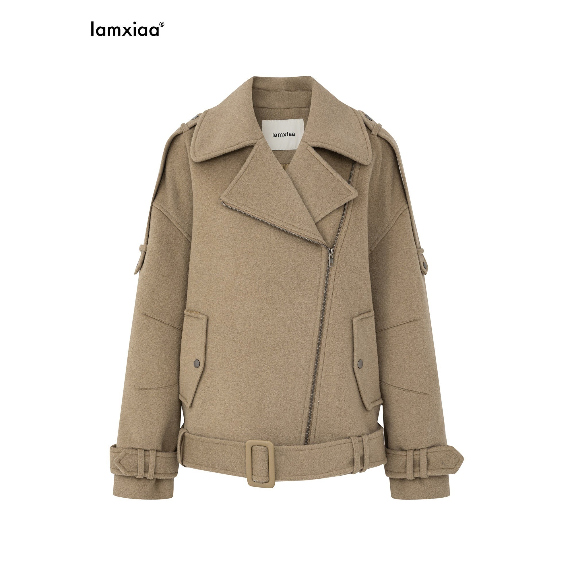 iamxiaa_Khaki_Asymmetric_Biker_Notched_Lapel_Vintage_Women&