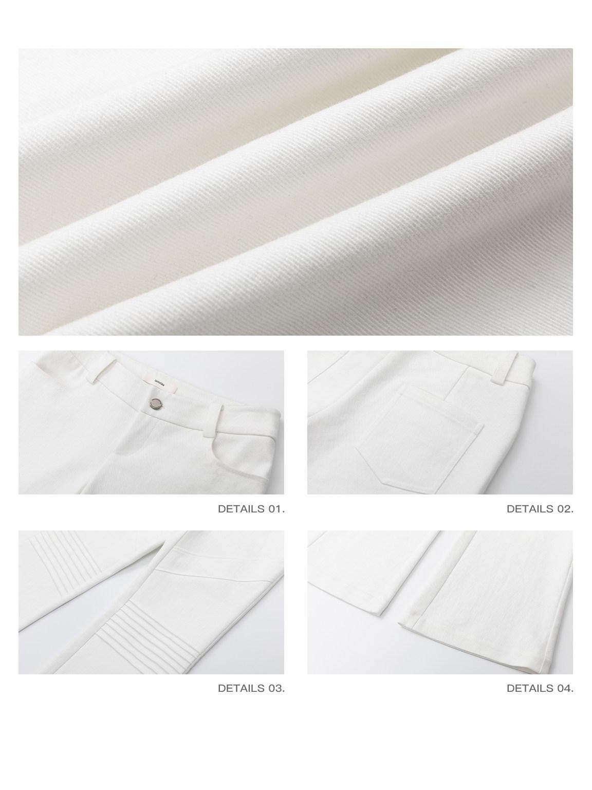 iamxiaa Leg Elongating Twill Texture Parallel Pleats Women&