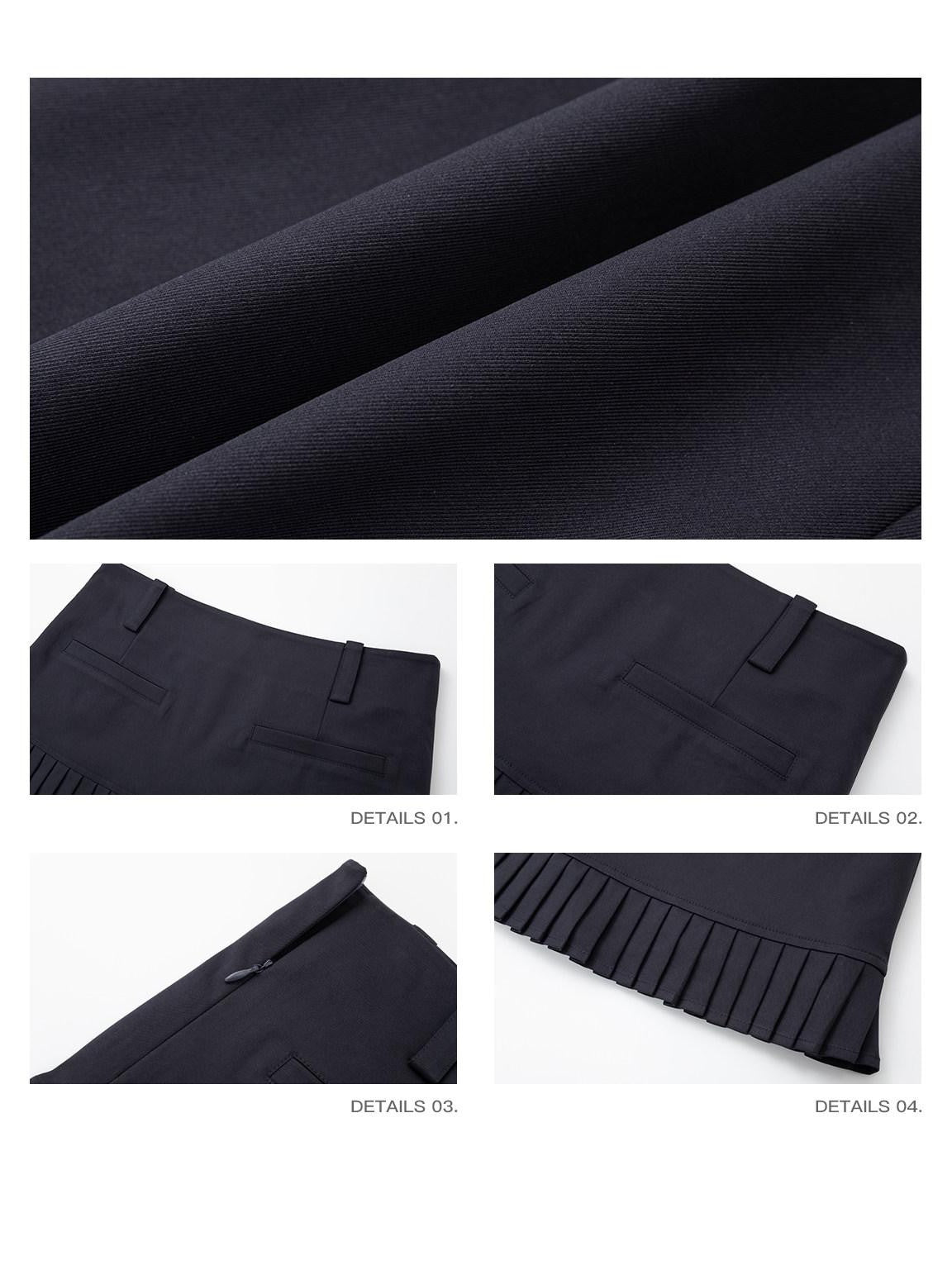 iamxiaa Low Waist Accordion Pleats Built In Safety Shorts Women&
