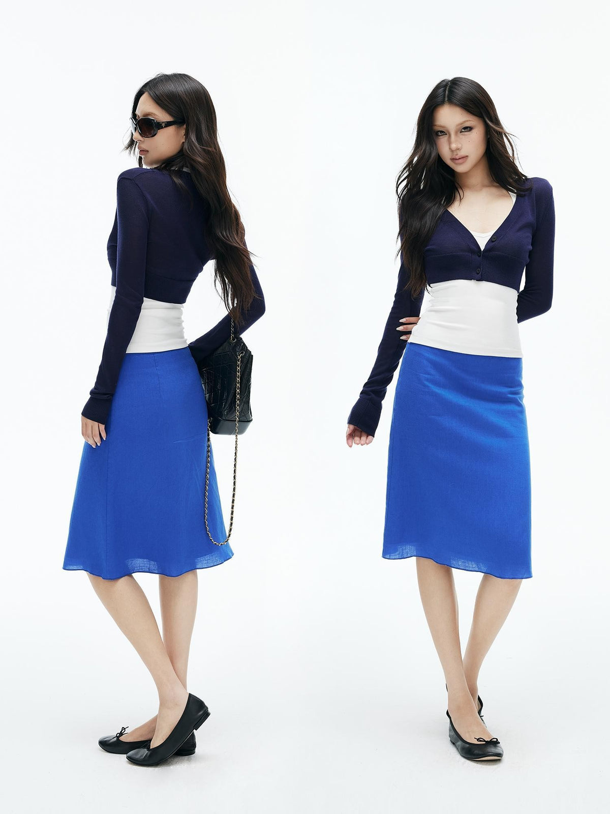iamxiaa Low Waist Triangle Stitch A Line Lyocell Linen Women&