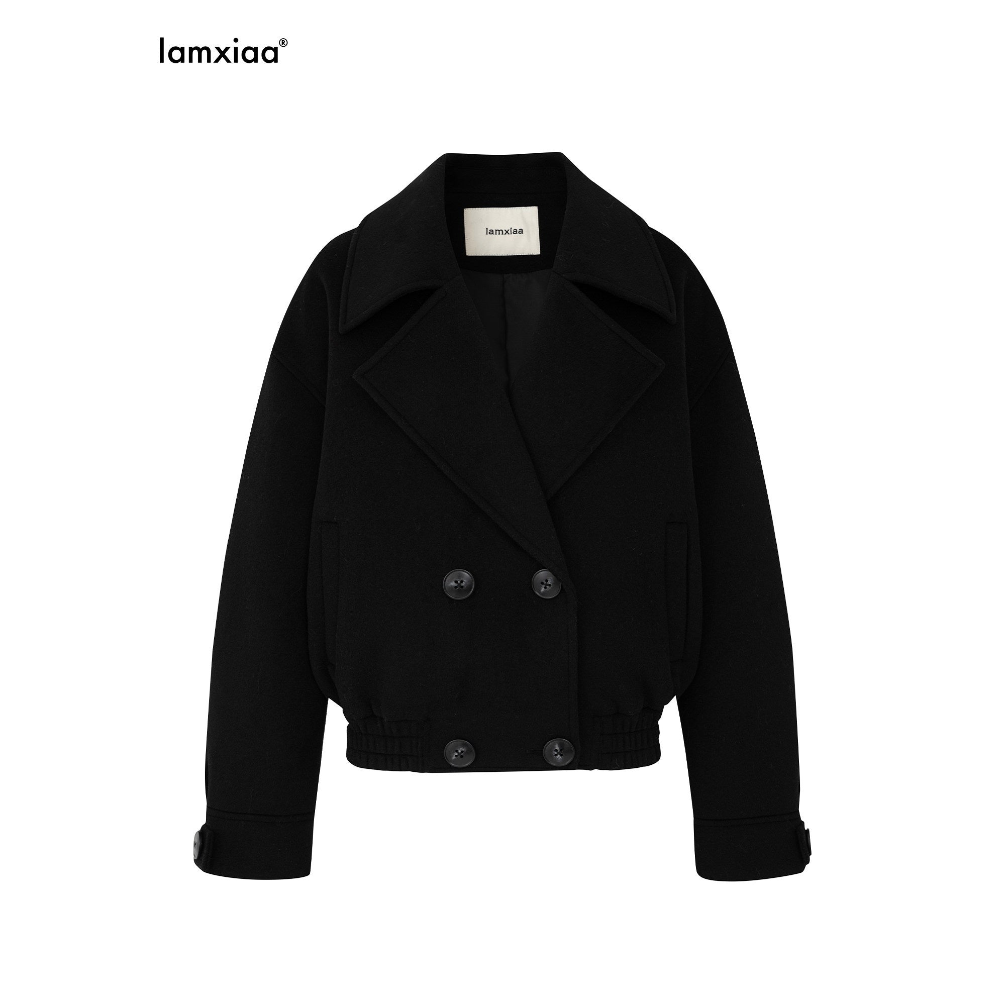 iamxiaa_Matte_Velvet_Double_Breasted_Lapel_Ruching_Hem_Women&