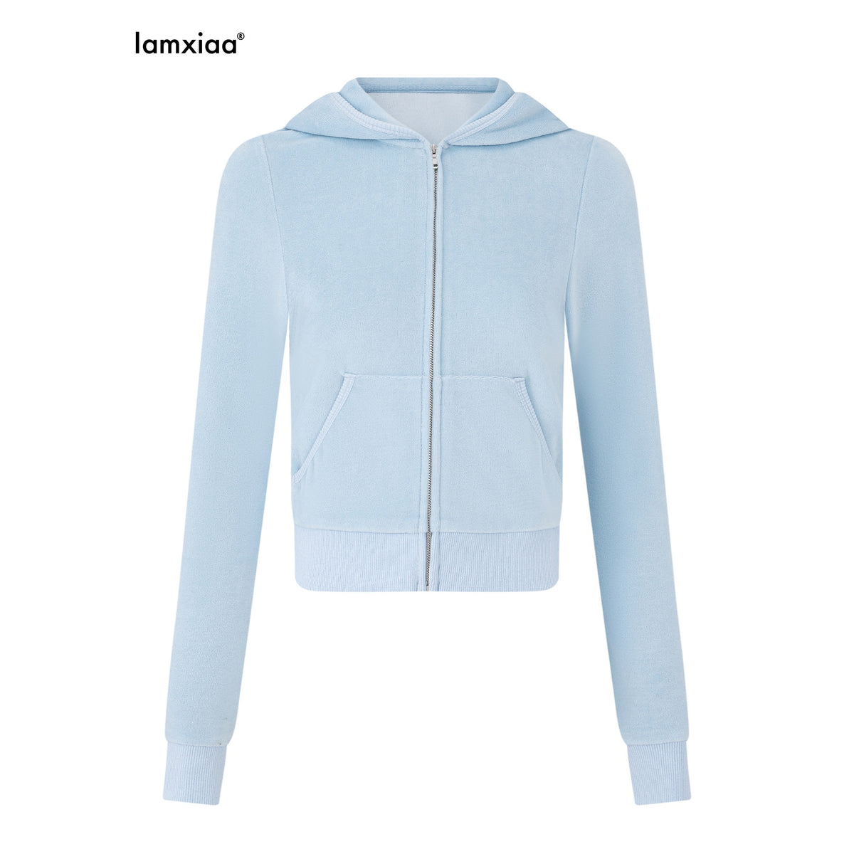 iamxiaa_Matte_Velvet_Hooded_Cropped_Drawstring_Low_Rise_Straight_Women&