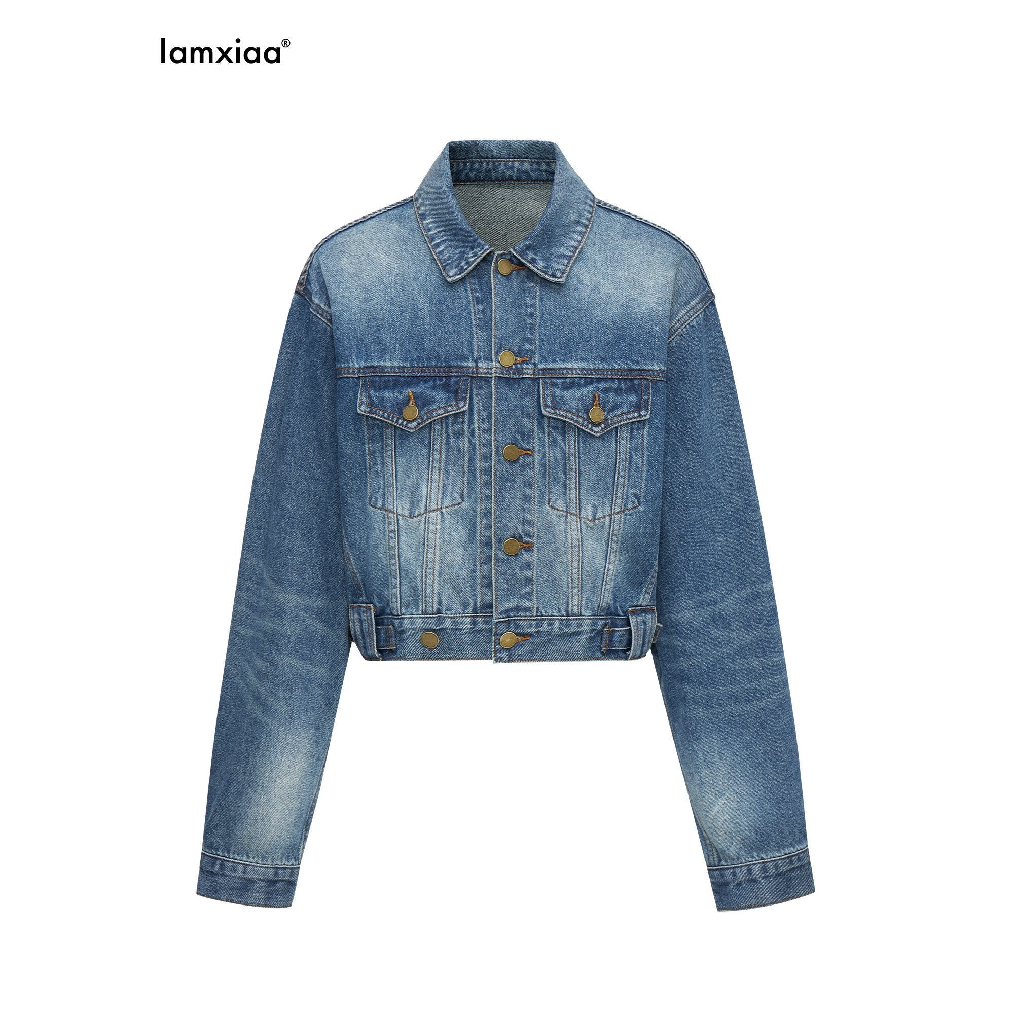 iamxiaa_Ombre_Distressed_Crop_Jacket_Slim_Skirt_Women&