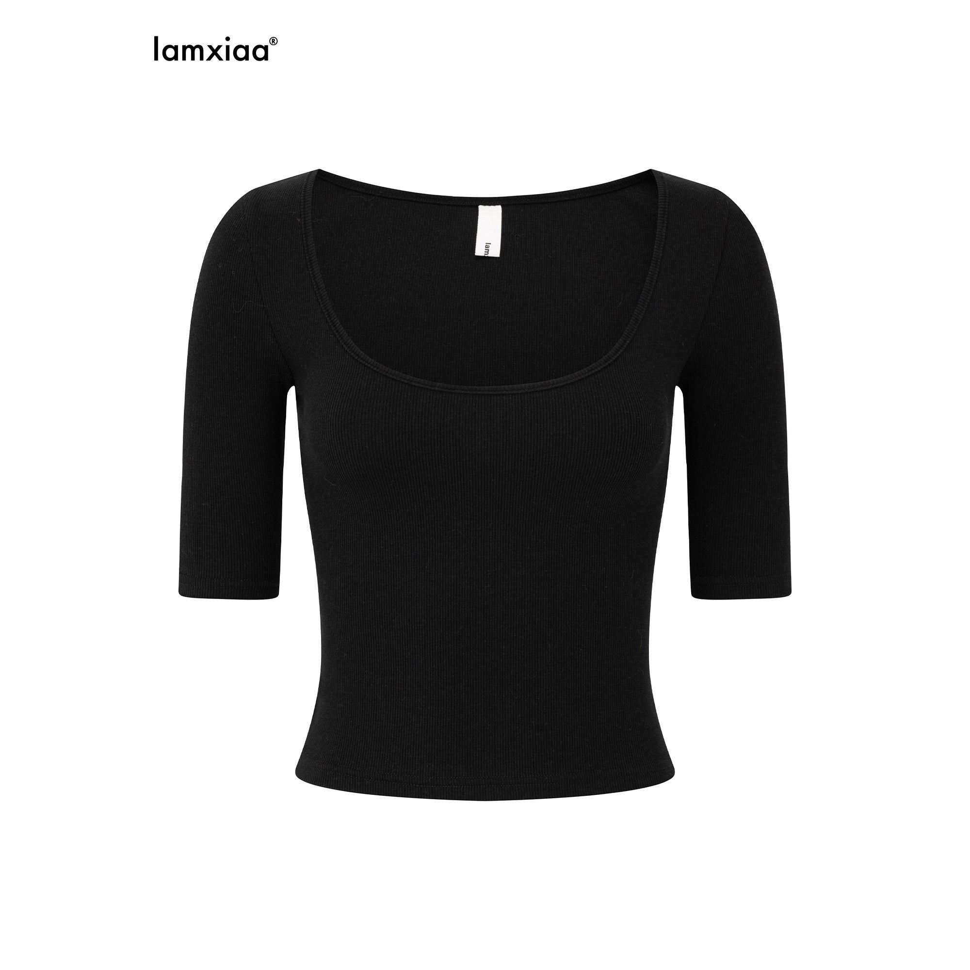 iamxiaa_Ribbed_U_Neck_Slim_Fit_Low_Waist_Flare_Women&