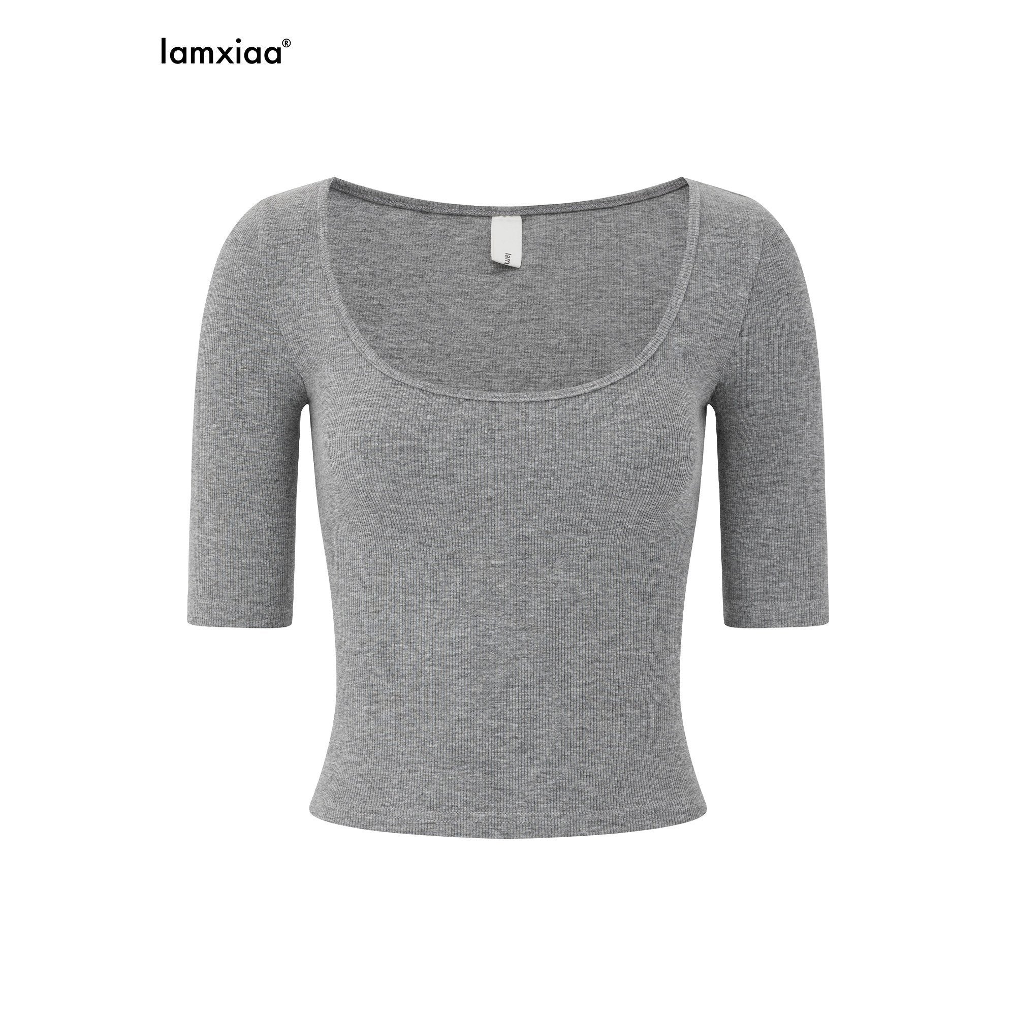 iamxiaa_Ribbed_U_Neck_Slim_Fit_Low_Waist_Flare_Women&
