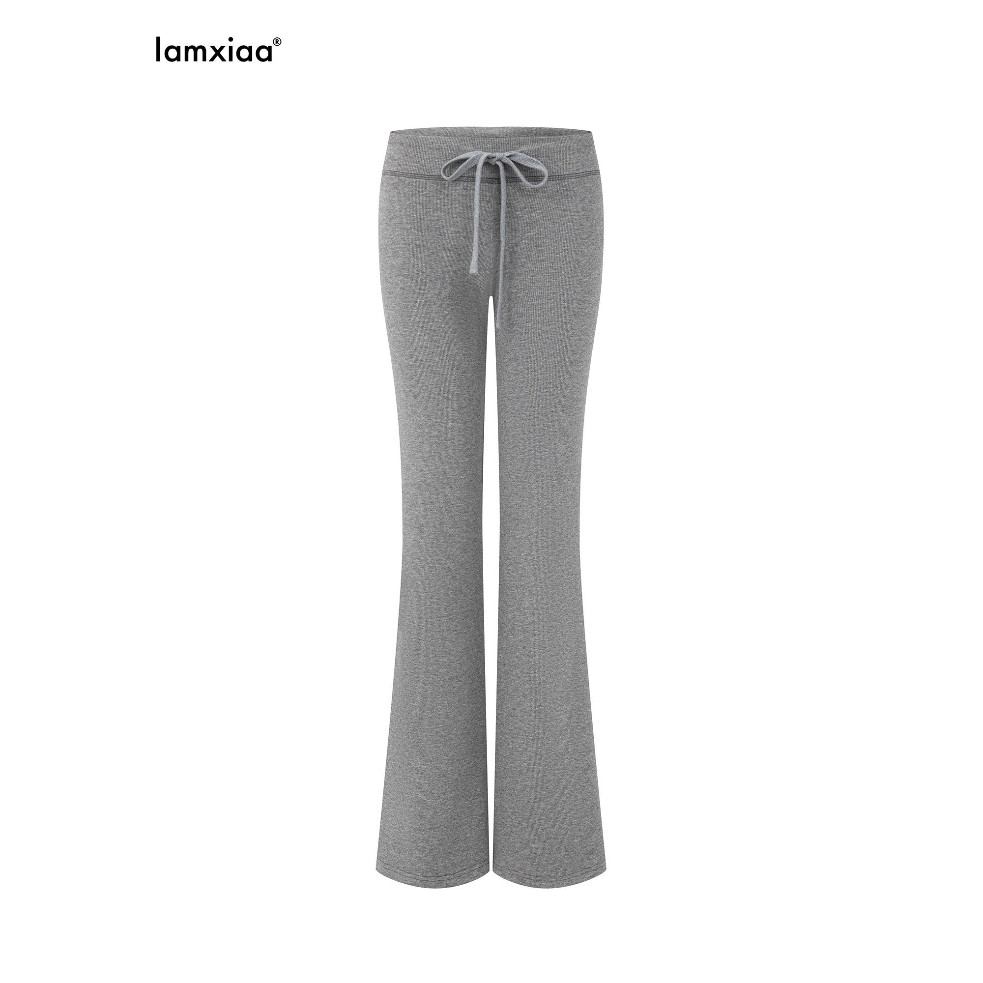 iamxiaa_Ribbed_U_Neck_Slim_Fit_Low_Waist_Flare_Women&