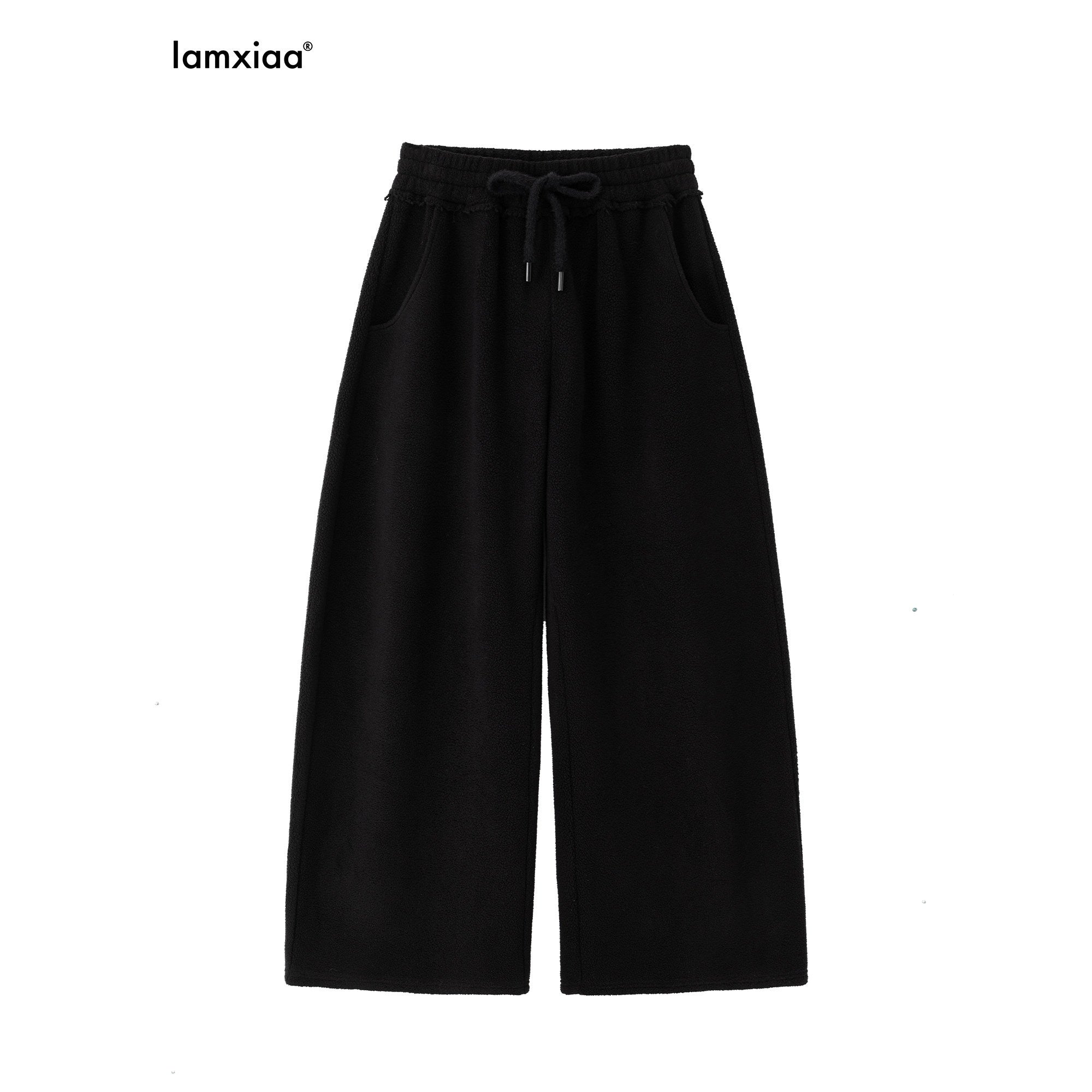 iamxiaa_Soft_Plush_Relaxed_Curved_Hem_Elastic_Waist_Drawstring_Women&