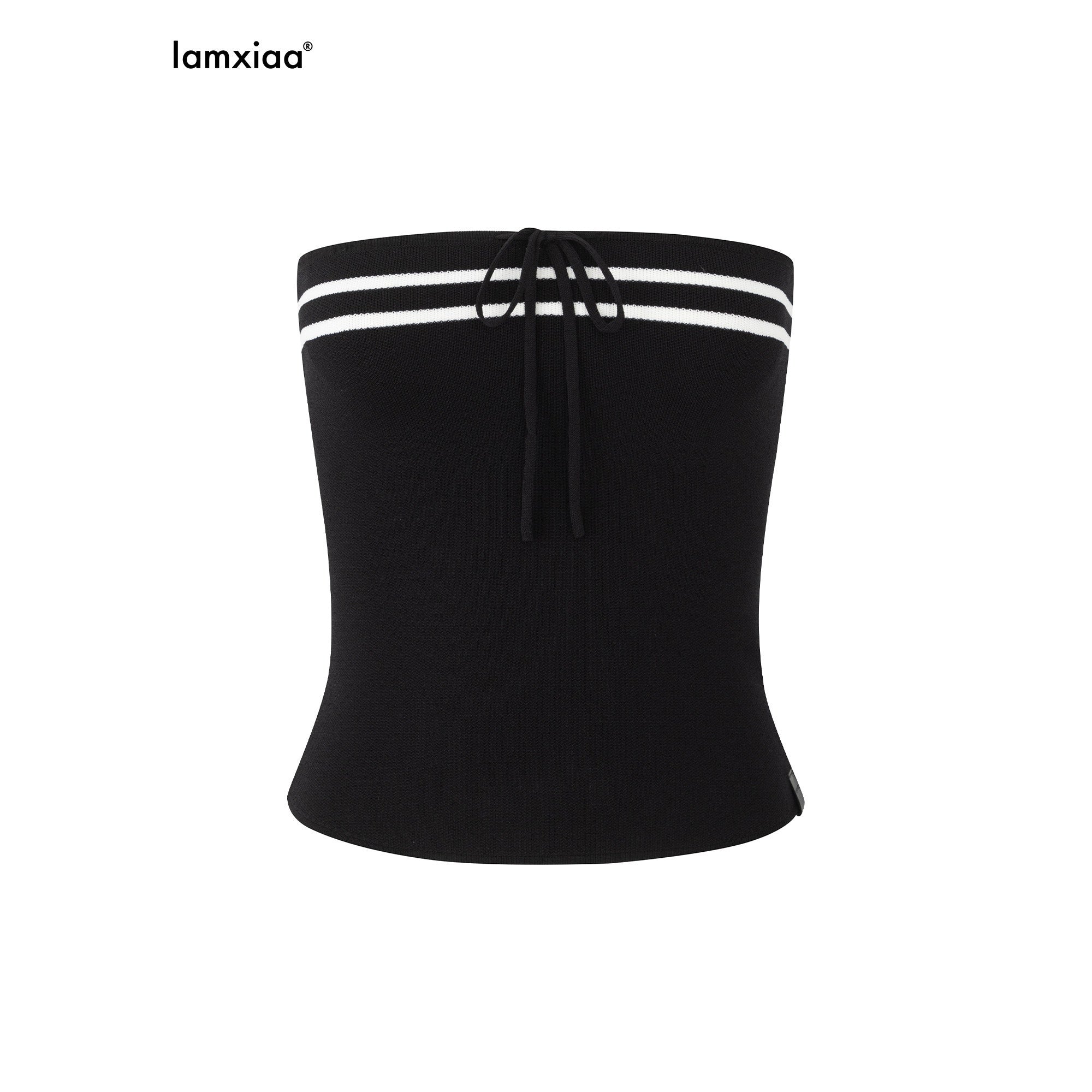 iamxiaa_Striped_Jacquard_Bandeau_And_Low_Waist_Skirt_Women&