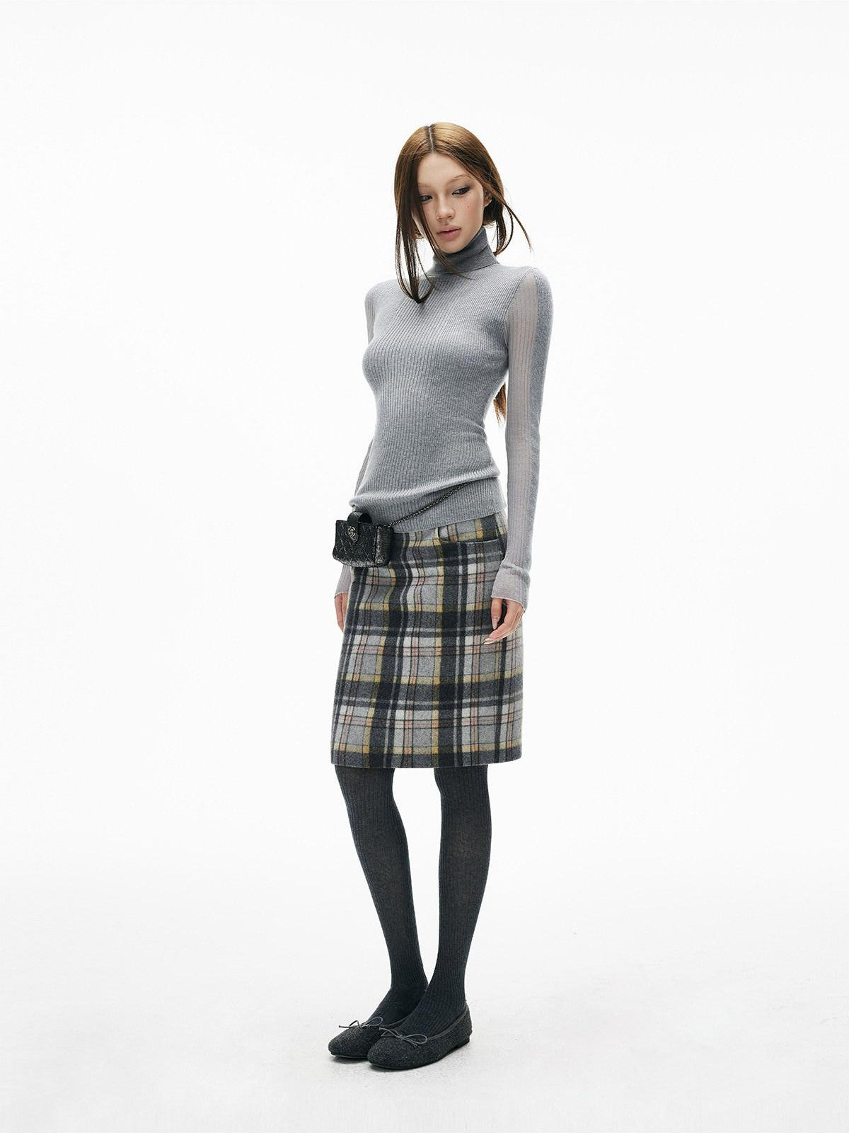 iamxiaa Textured Vertical Rib Knit Splice Women&
