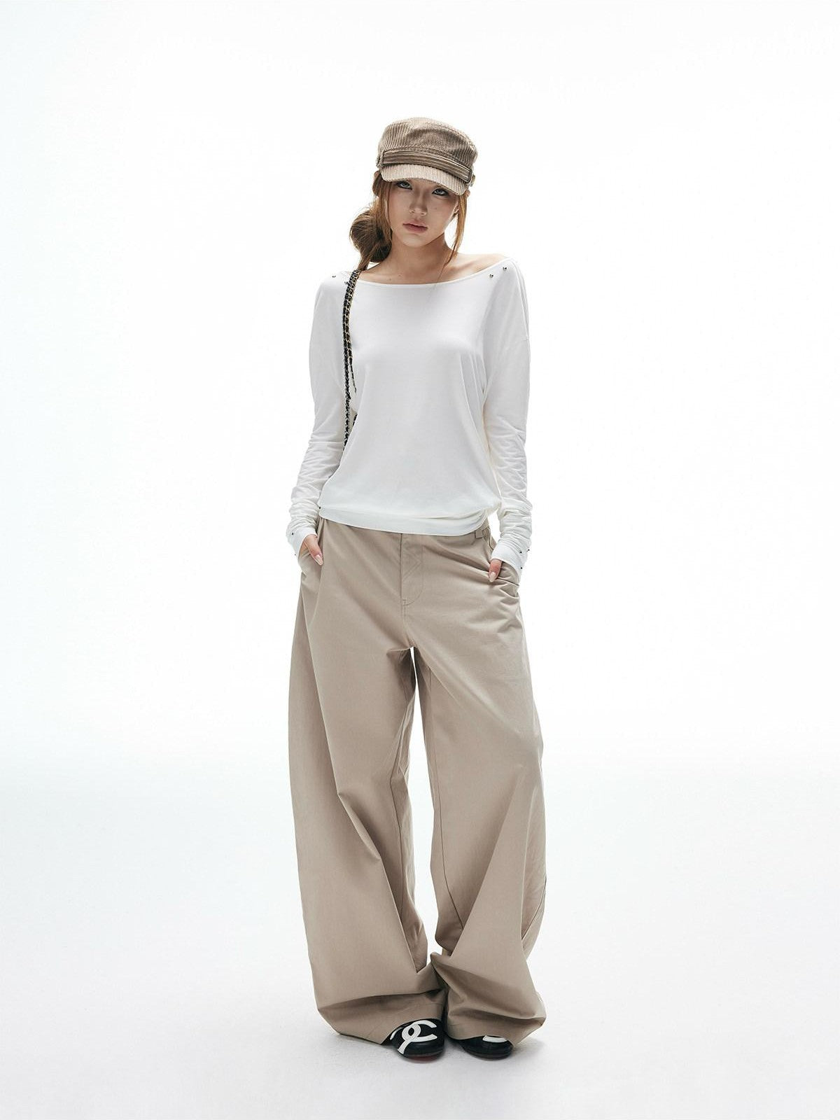 iamxiaa Twill Curved Seam 3d Arc Cut Women&