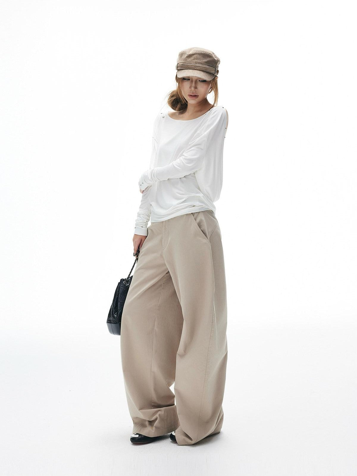 iamxiaa Twill Curved Seam 3d Arc Cut Women&
