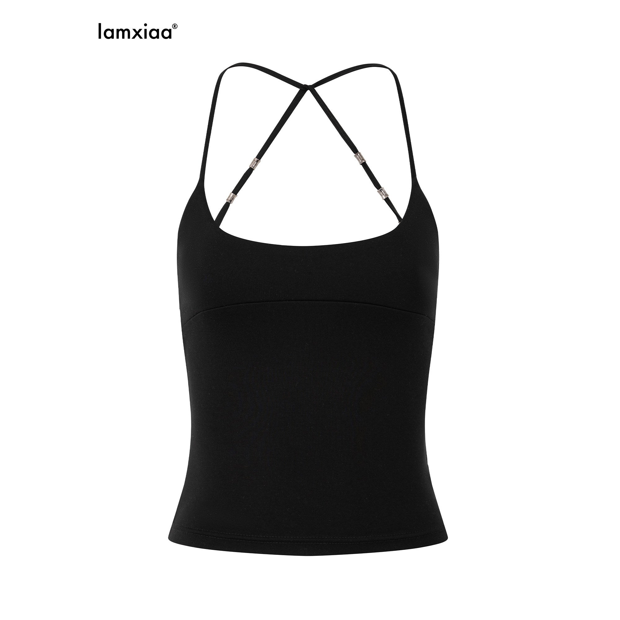 iamxiaa_Two_Tone_Crisscross_Open_Back_Metal_Trim_U_Neck_Women&