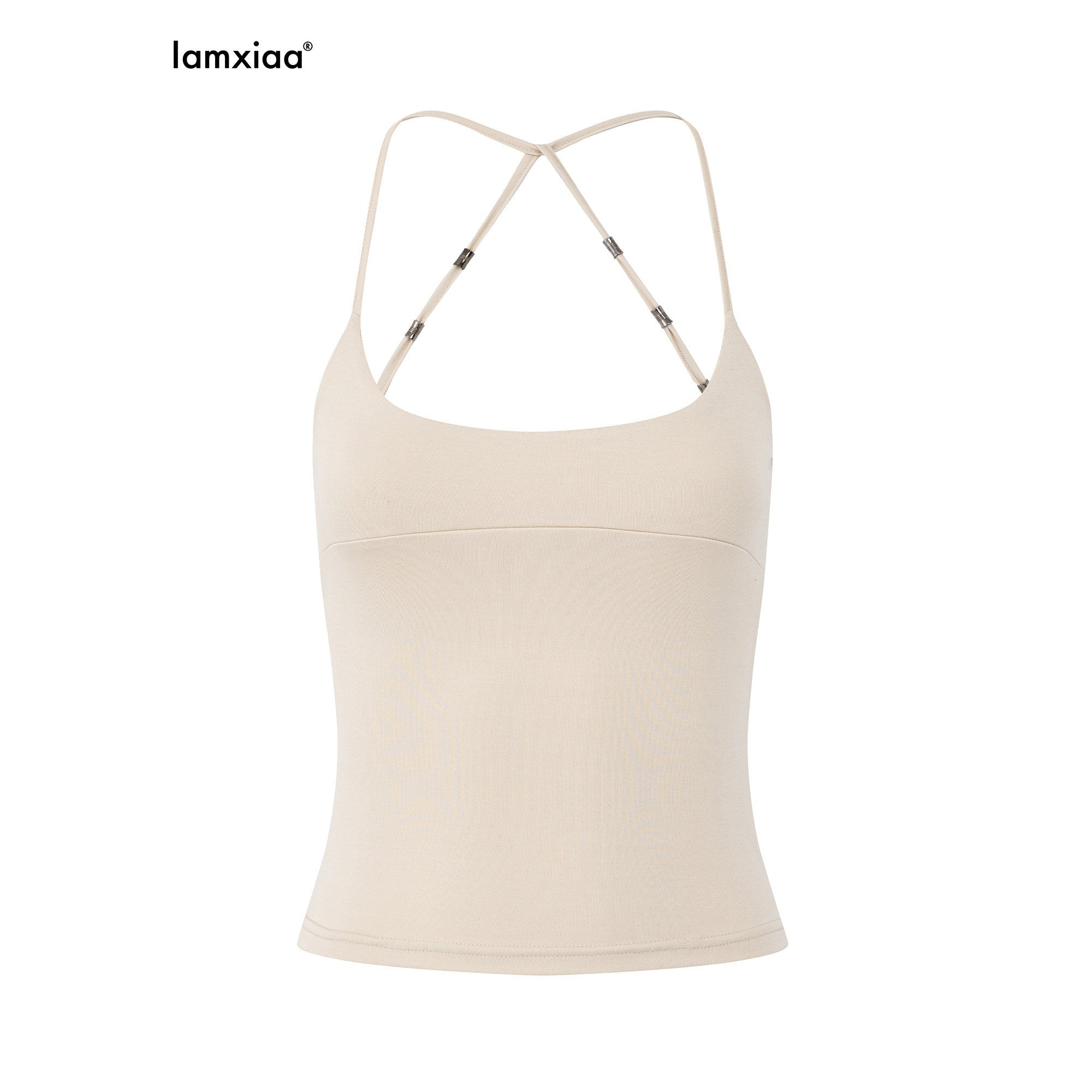 iamxiaa_Two_Tone_Crisscross_Open_Back_Metal_Trim_U_Neck_Women&