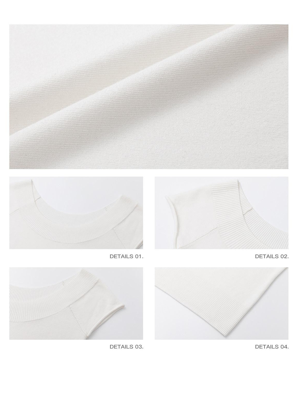 iamxiaa Two Tone Reversible Wide Crew Neck Ribbed Hem Women&