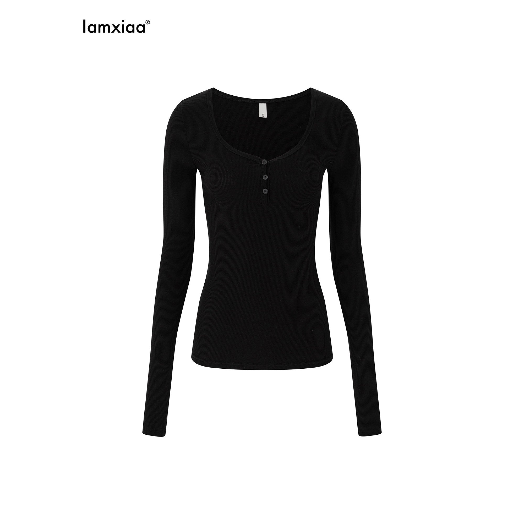 iamxiaa_Vintage_Ribbed_Textured_U_Neck_Henley_Women&