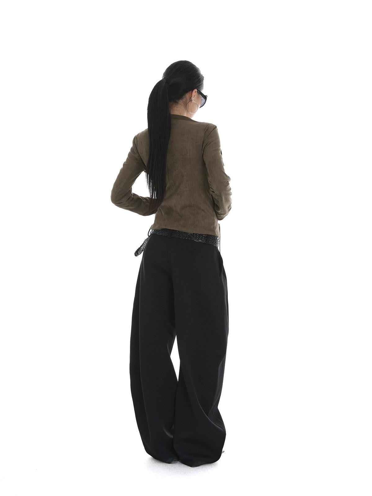 iamxiaa Visual Lapel Sculpted Tailoring Slim Women&