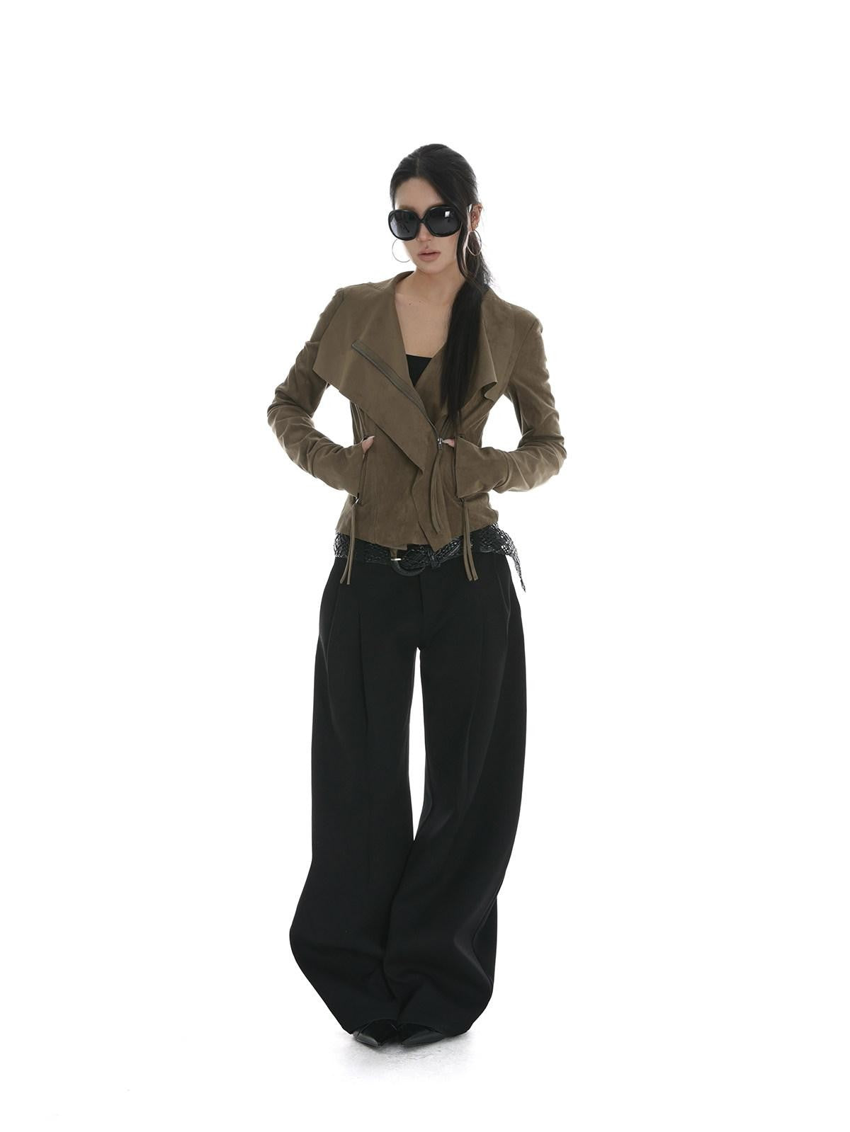 iamxiaa Visual Lapel Sculpted Tailoring Slim Women&