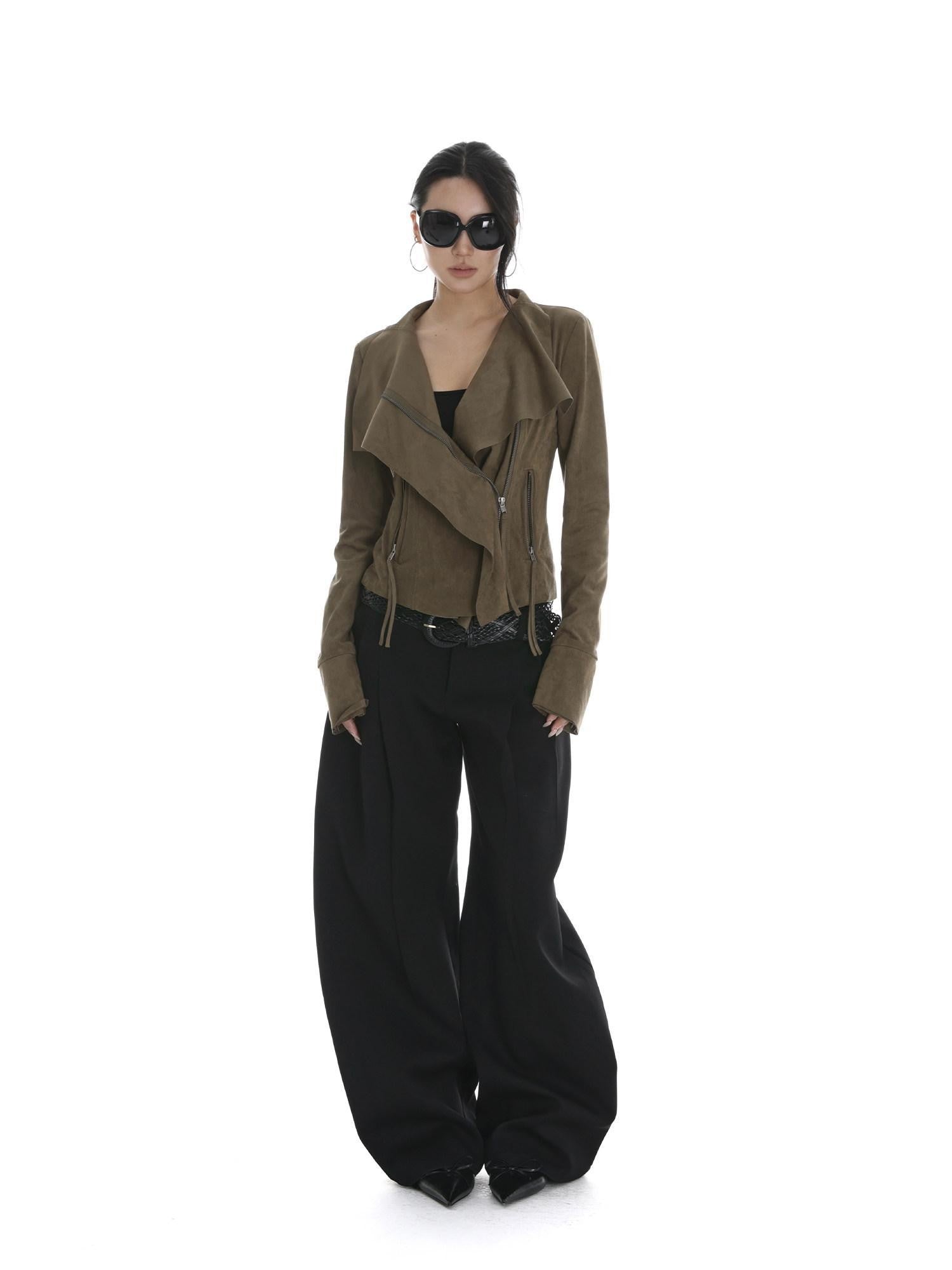 iamxiaa Visual Lapel Sculpted Tailoring Slim Women&