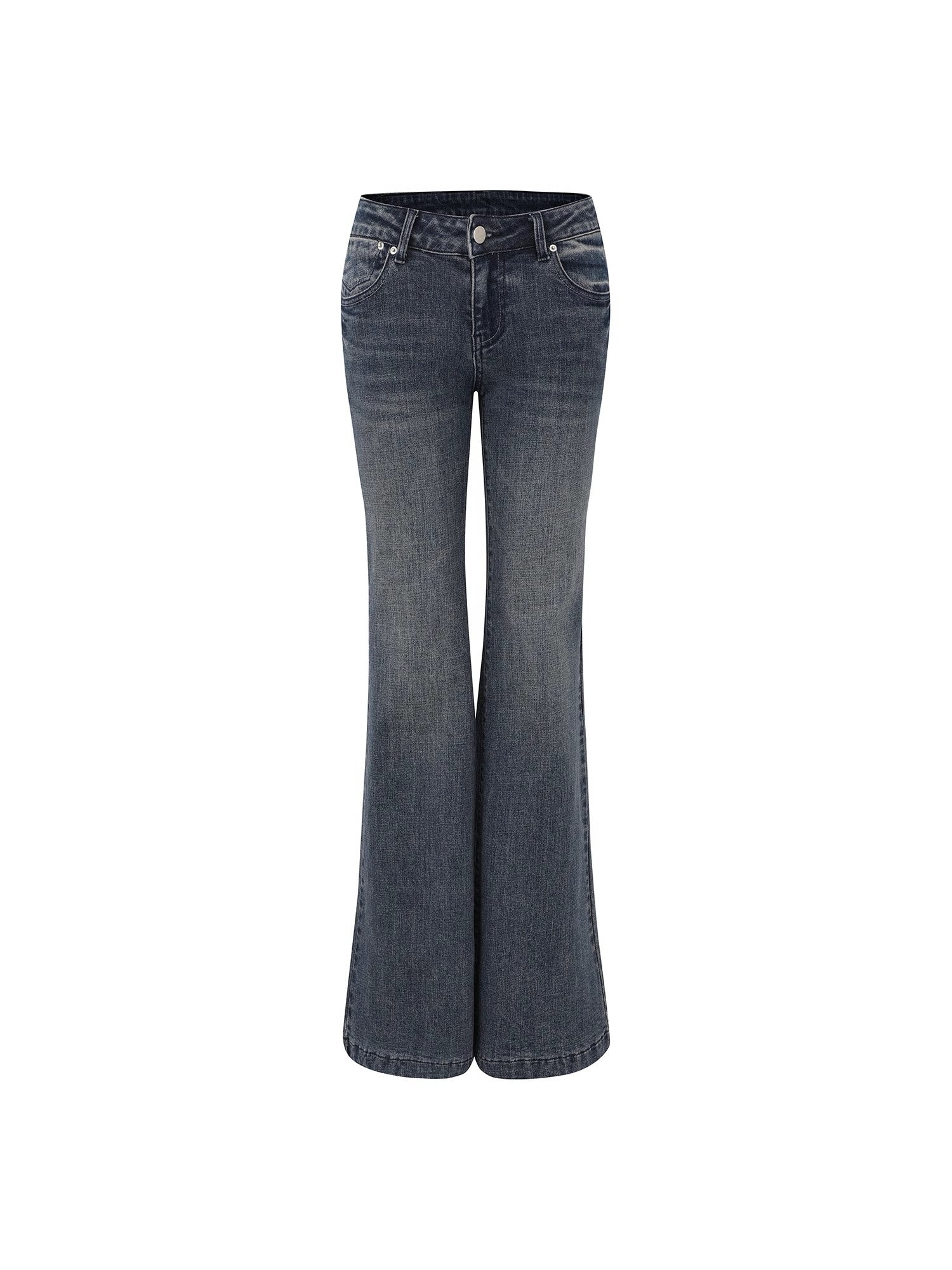 iamxiaa_Washed_Short_Jacket_Low_Rise_Flare_Pants_Women&