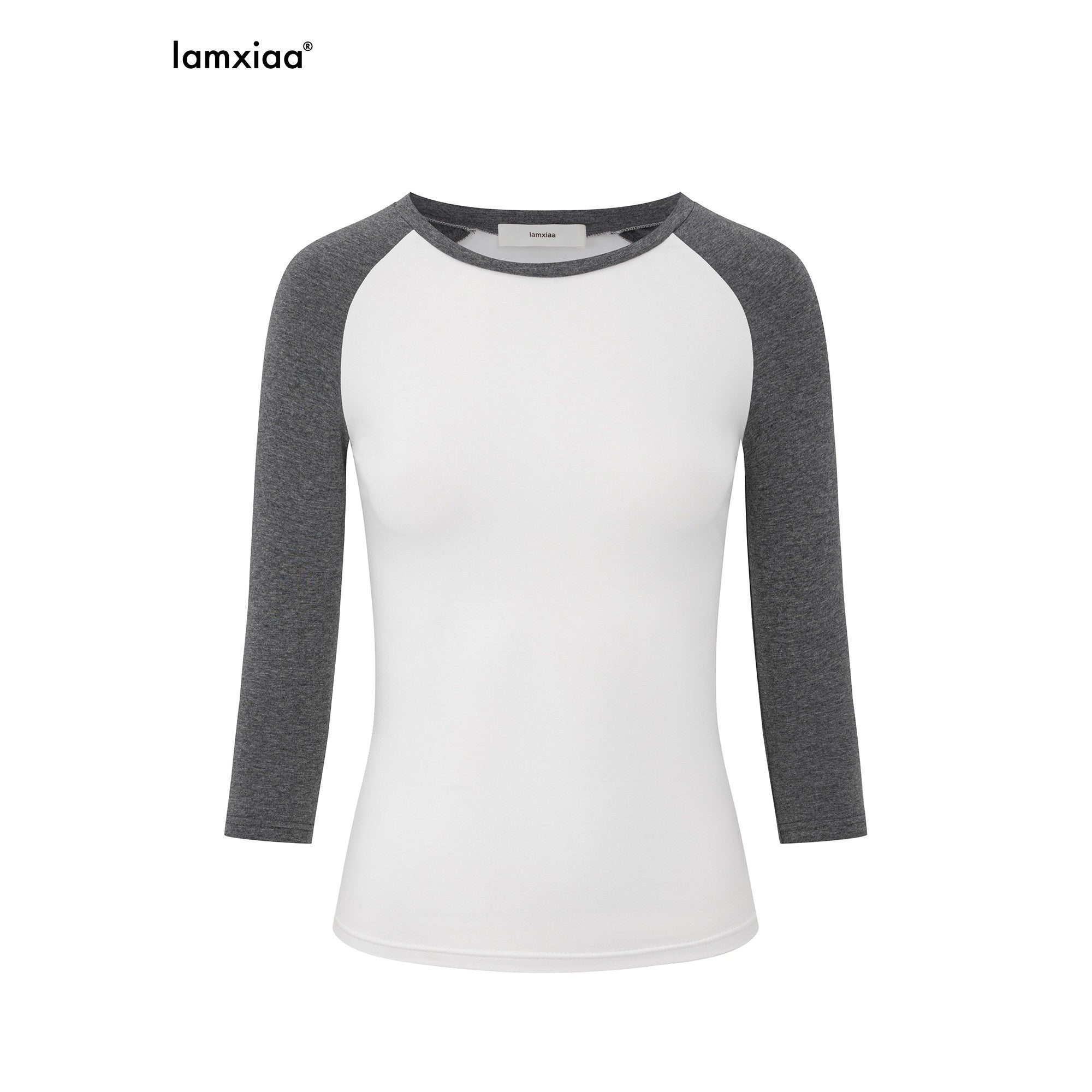 iamxiaa_White_Gray_Colorblock_Raglan_Crew_Fitted_Women&