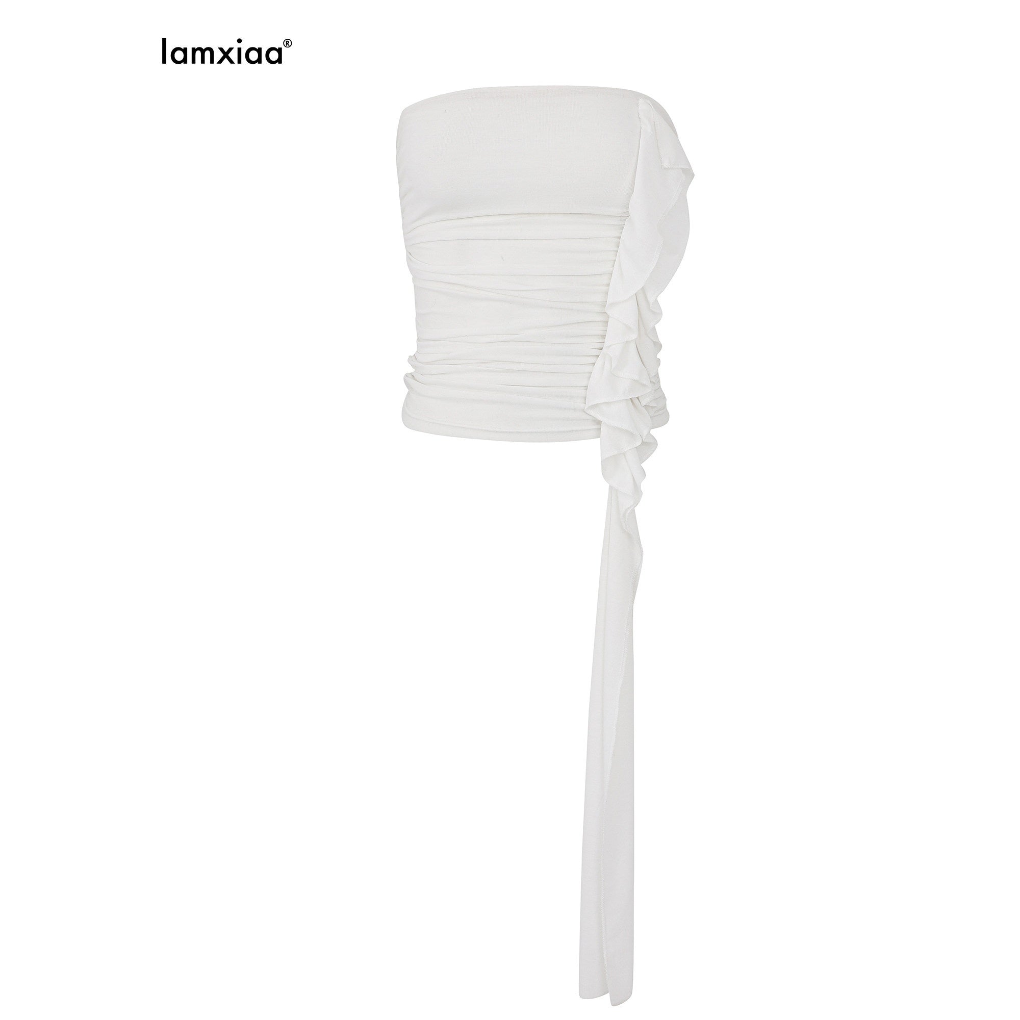 iamxiaa_White_Ruched_Ruffle_Ribbon_Slimming_Women&