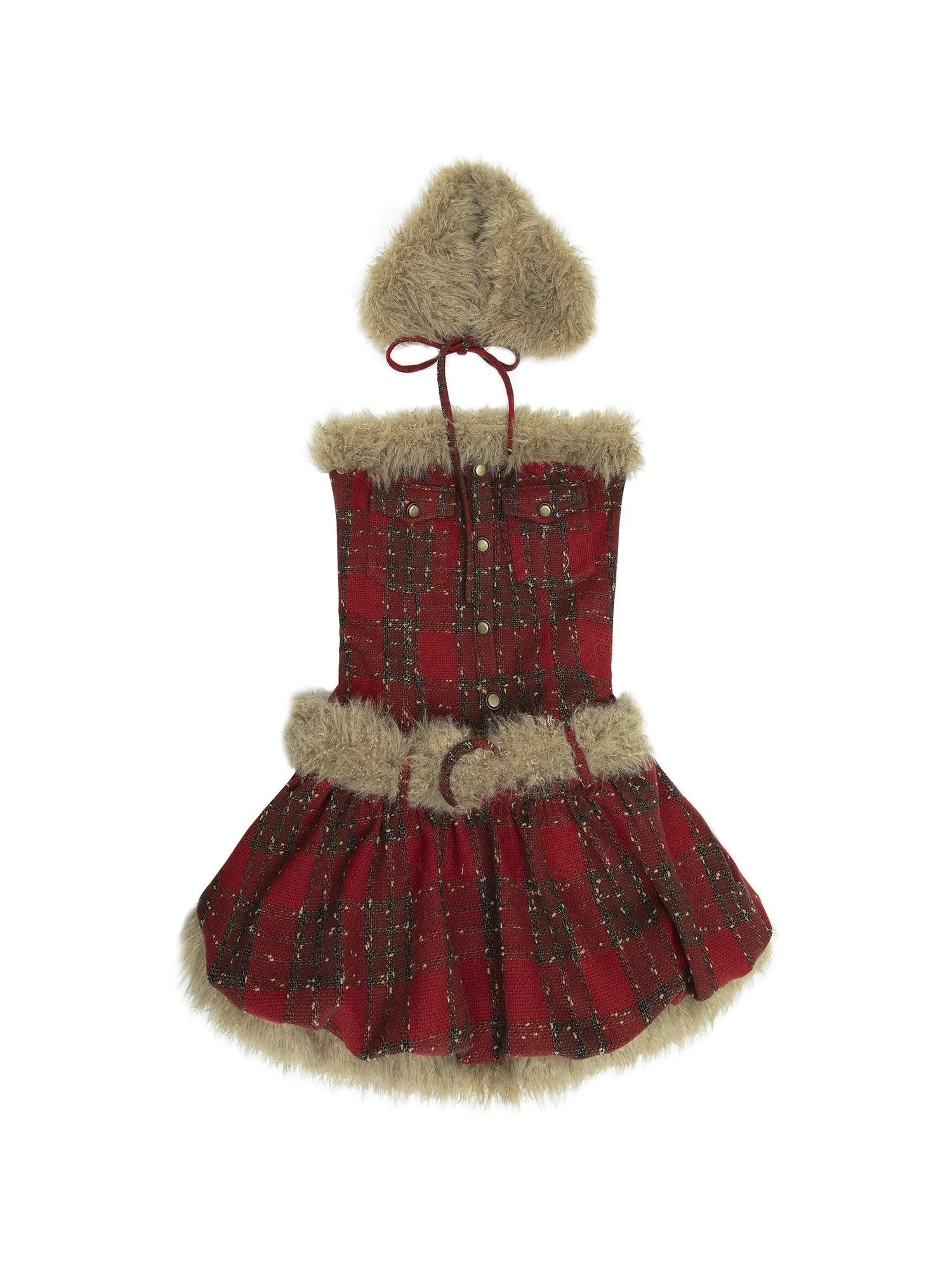 Punk Plaid Bustier Tube Dress For Christmas Party Dresses