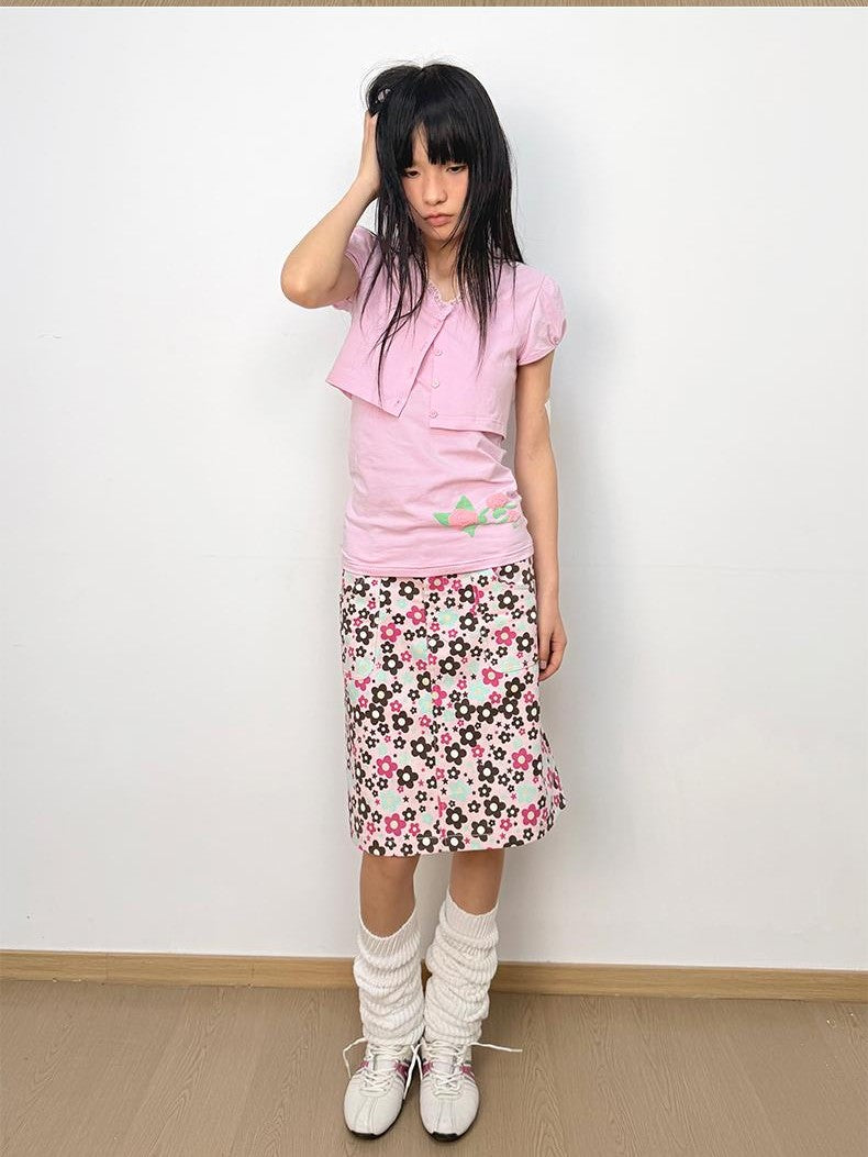 in two twos Ditsy Floral Low Waist Straight Cotton Women&