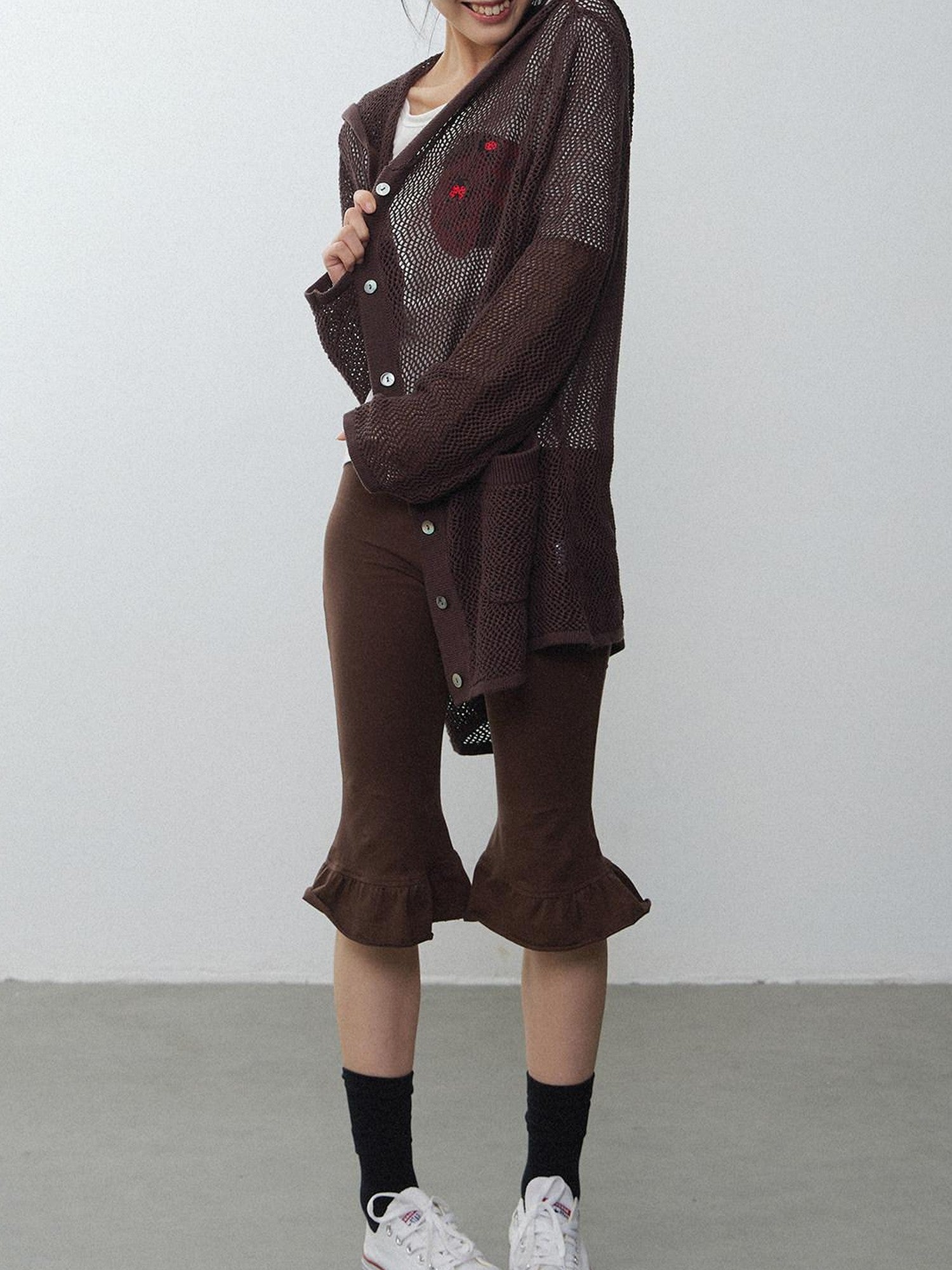 in two twos Ladybug Cutout Hooded Long Sleeve Knit Women&