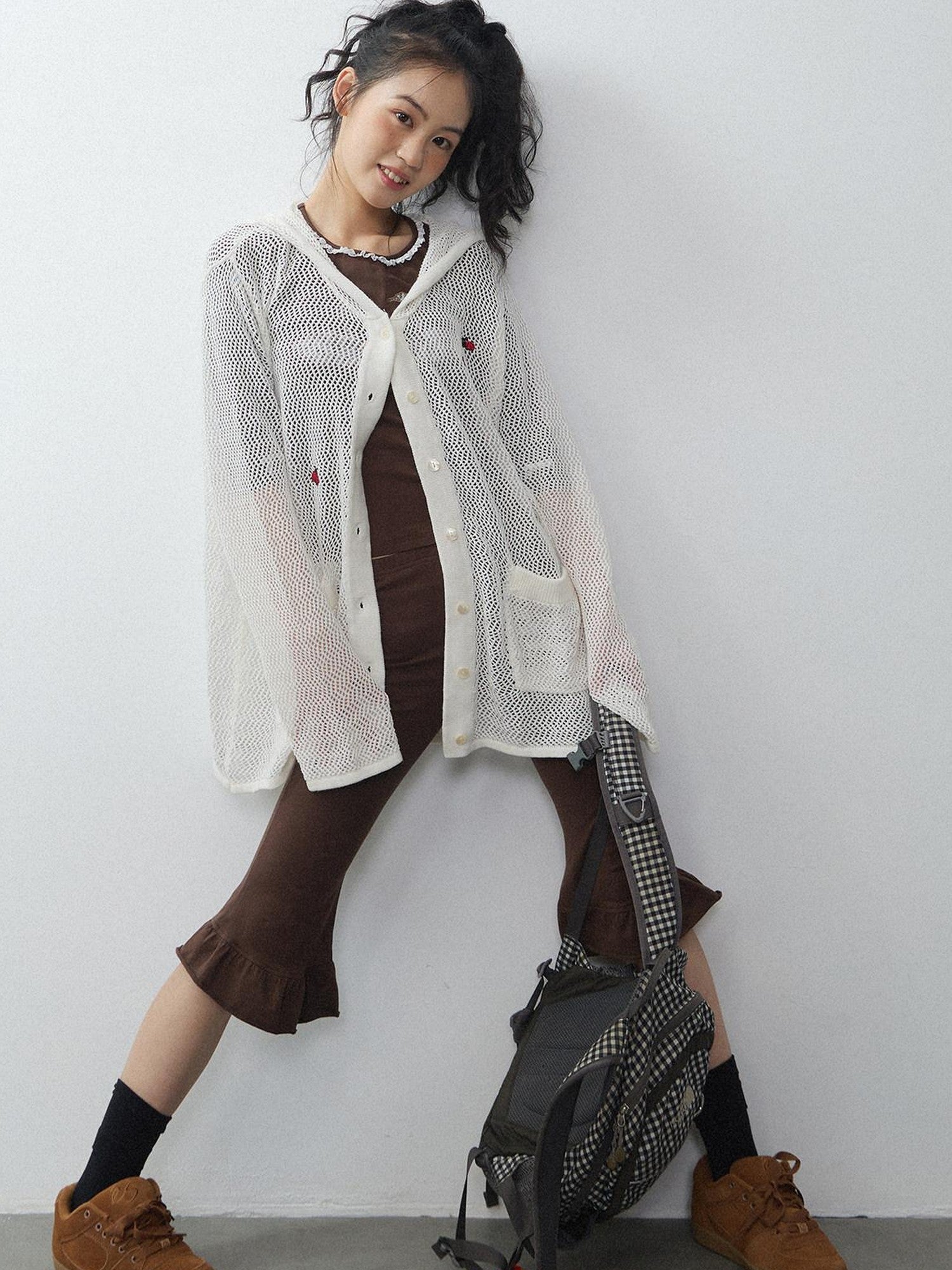 in two twos Ladybug Cutout Hooded Long Sleeve Knit Women&