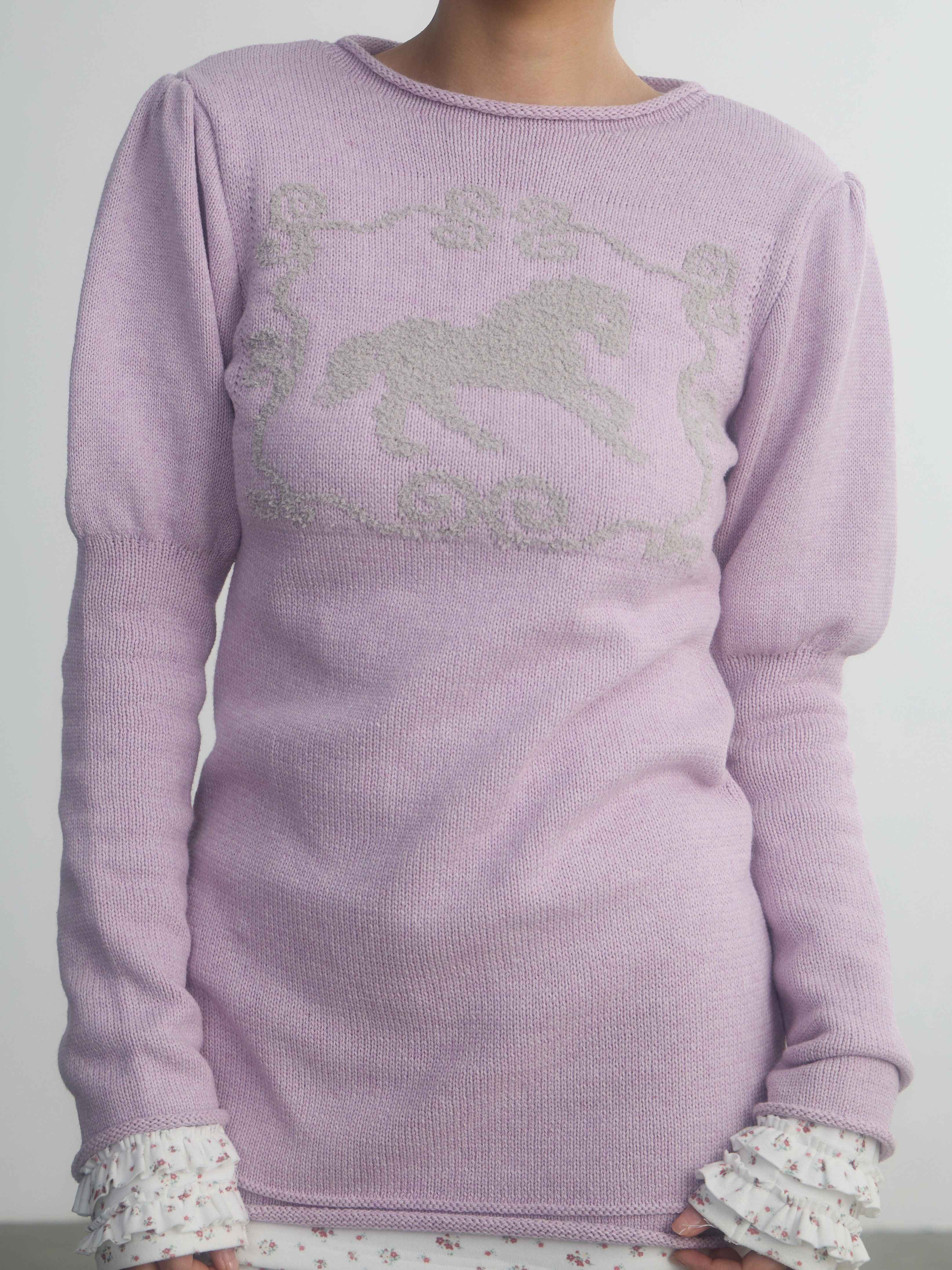 in_two_twos_Pony_Motif_Puff_Sleeve_Faux_Layered_Women&