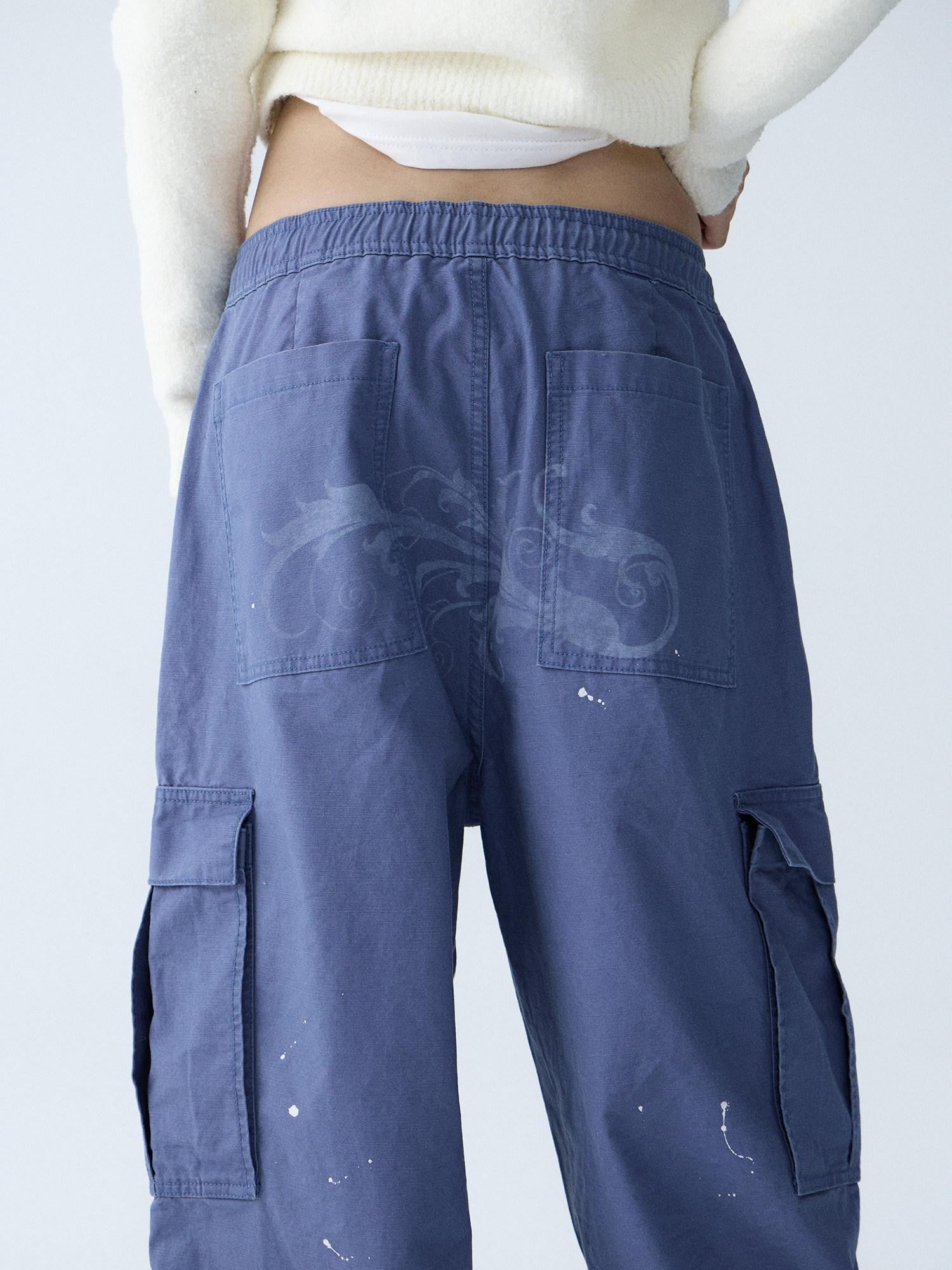 in two twos Splatter Ink Waterwash Distressed Drawstring Women&
