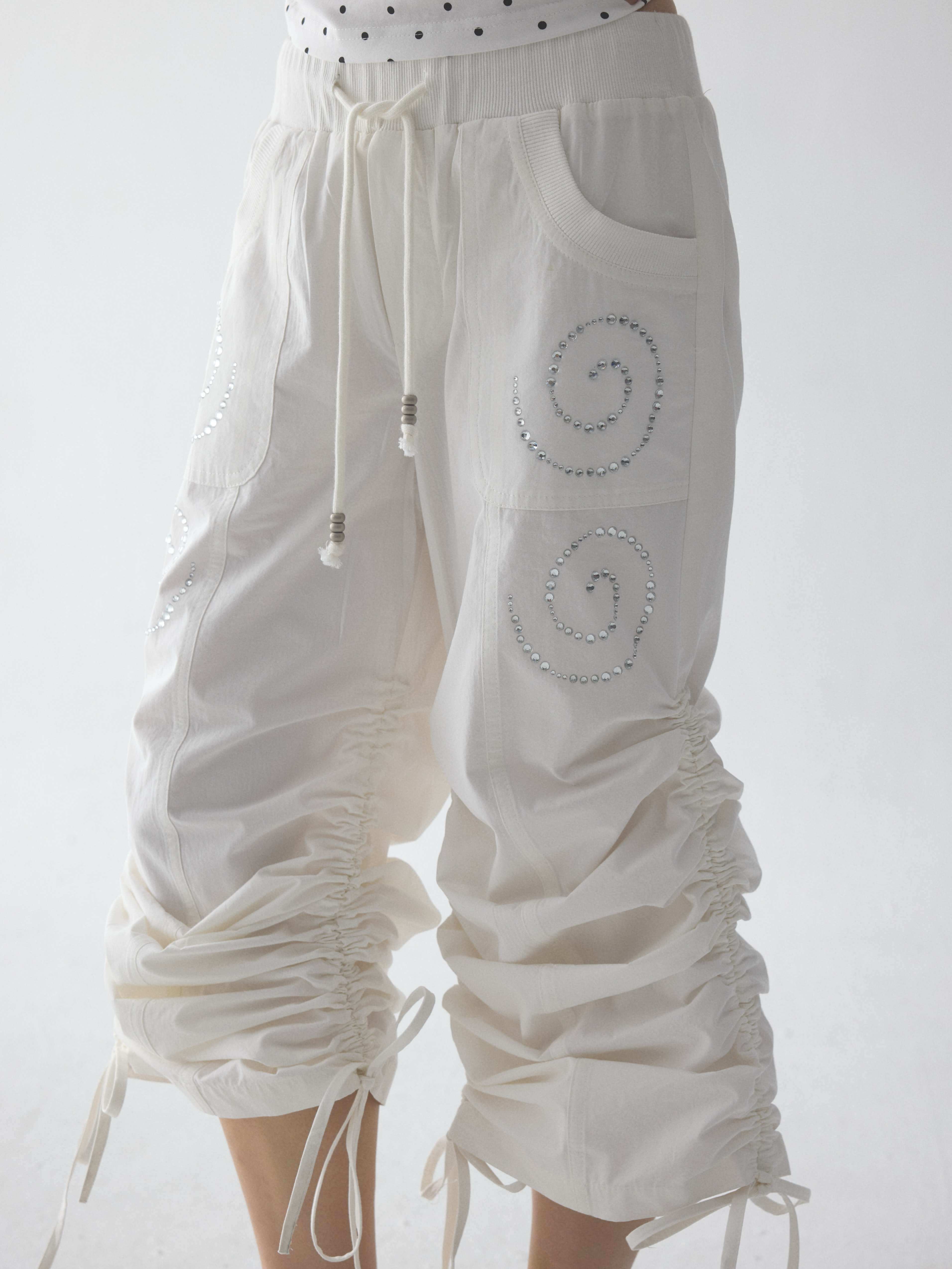 in_two_twos_White_Pleated_Straight_Rhinestone_Elastic_Women&