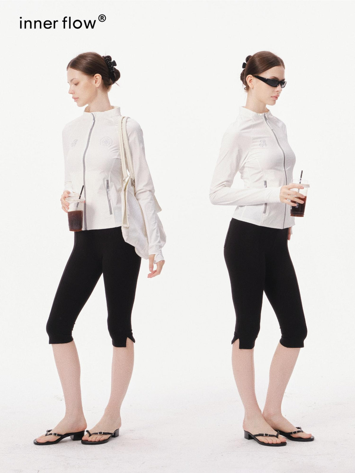 innerflow Black Yoga Slim Fit Natural Waist Women&
