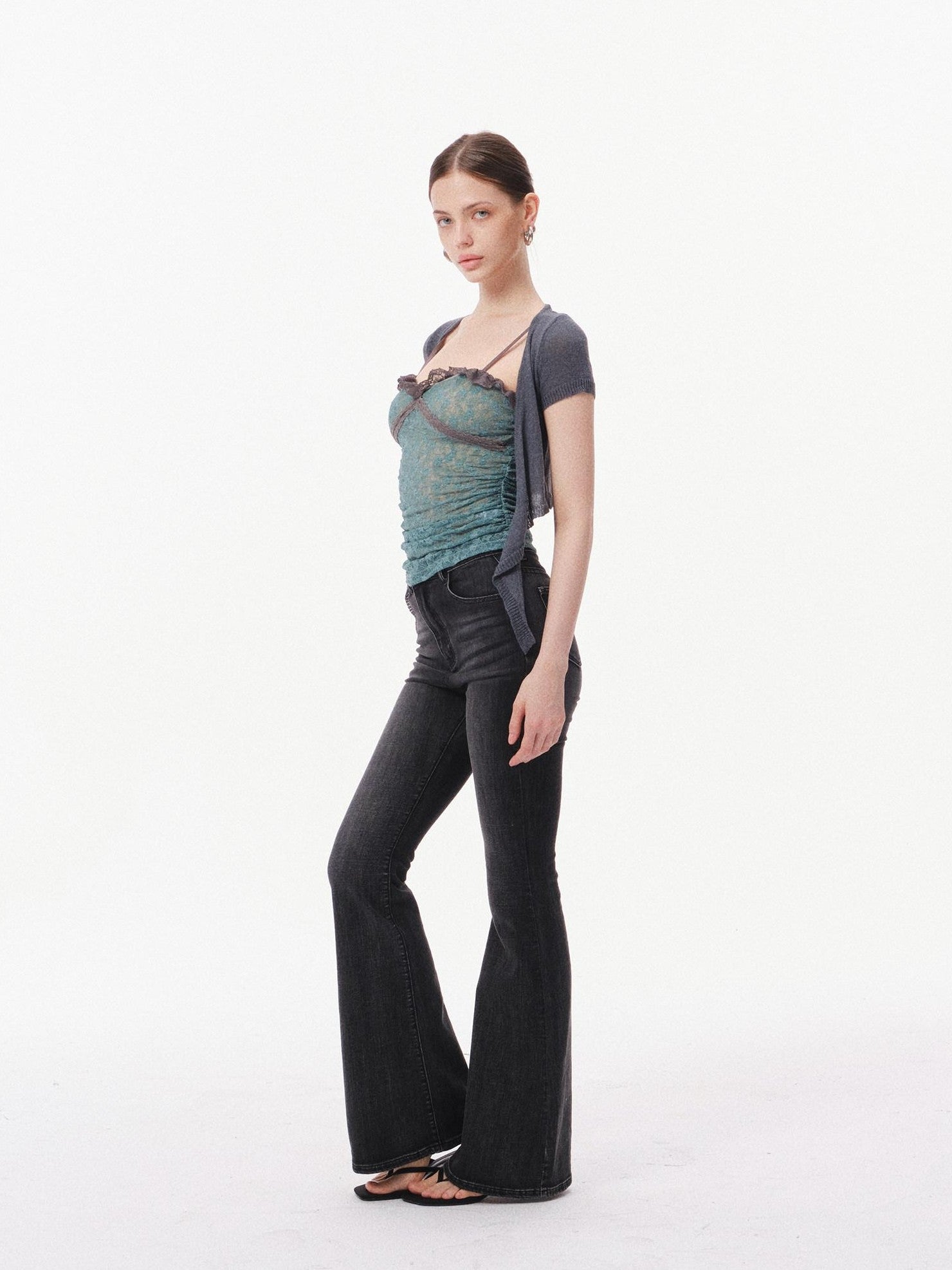 innerflow Dark Gray Slim Micro Flare Women&
