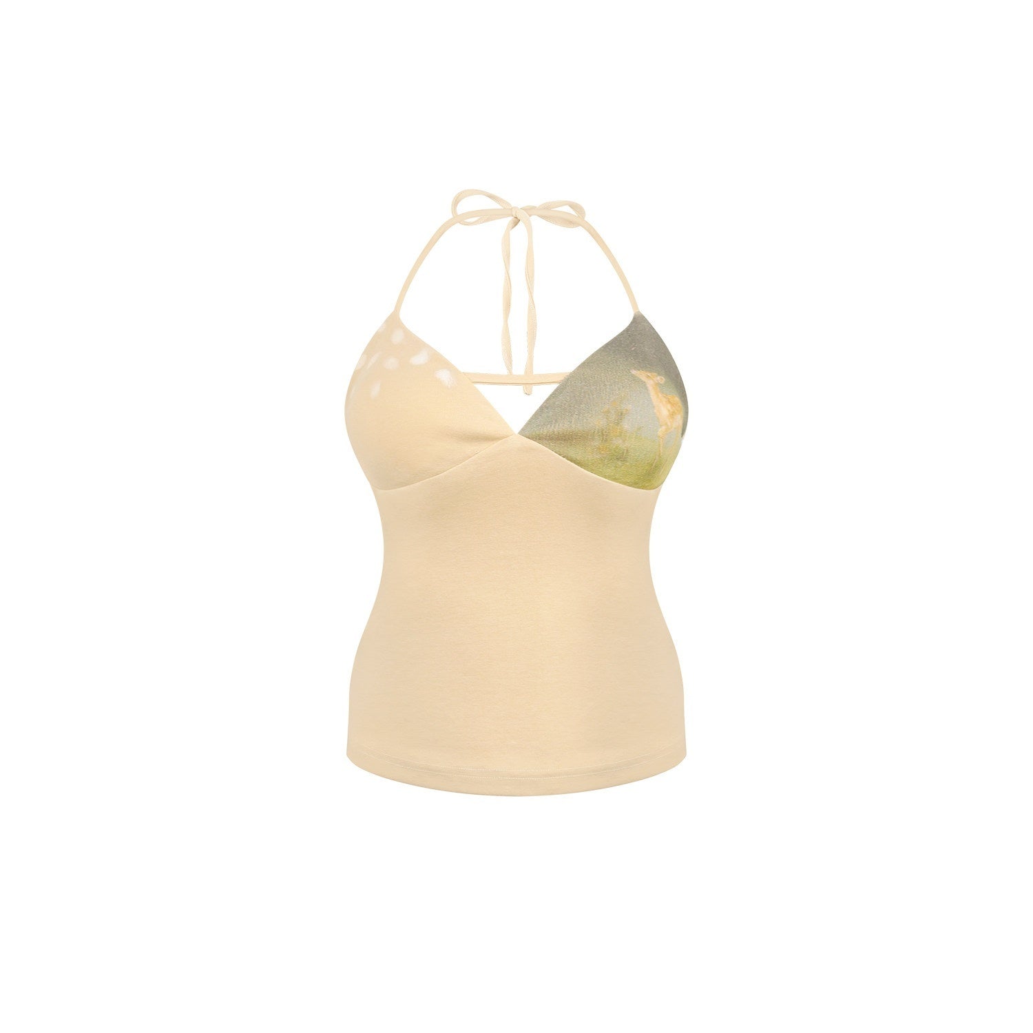innerflow_Khaki_Green_Deer_Print_Colorblock_Women&