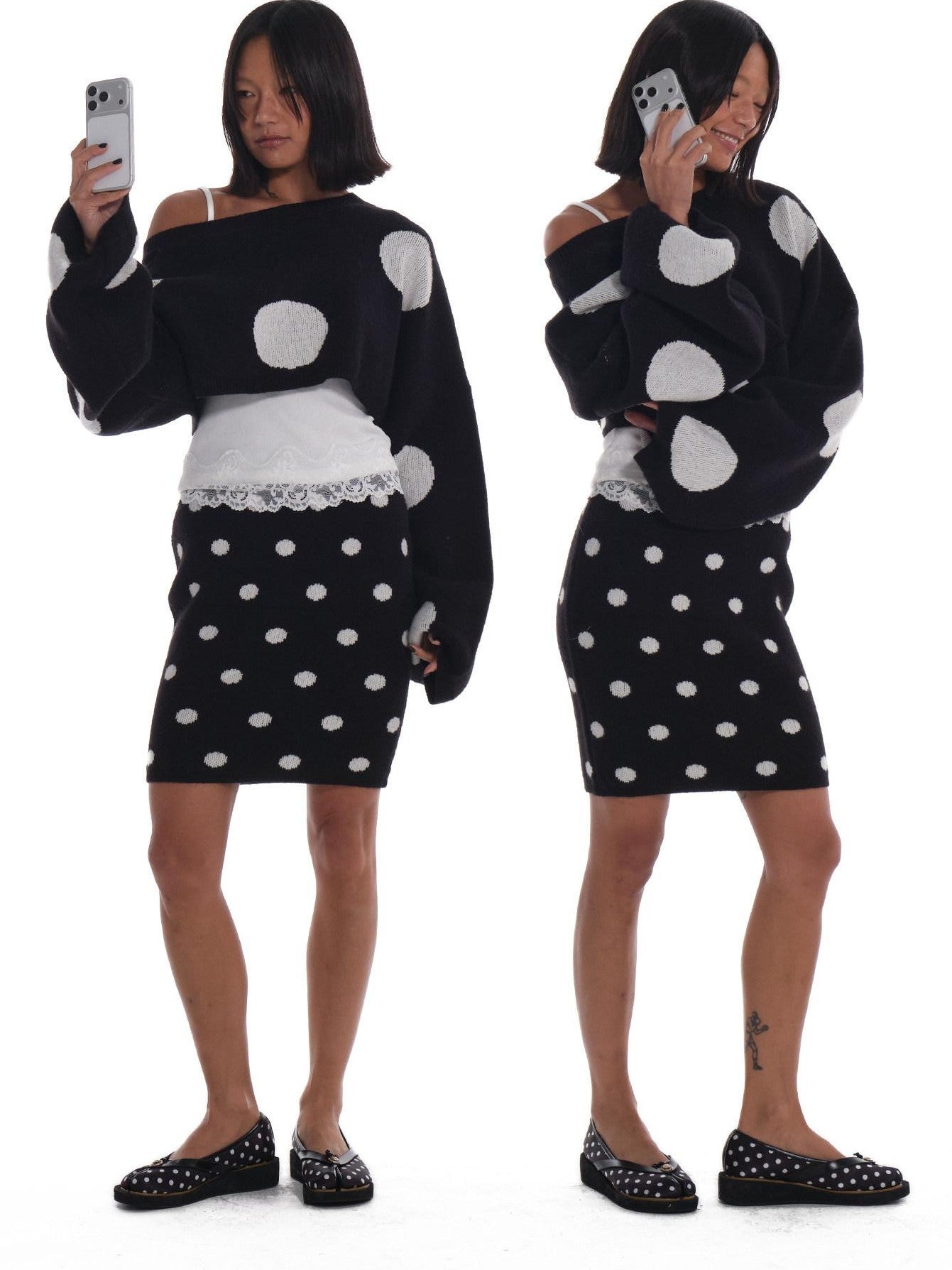 innerflow Large Polka Dot One Shoulder Women&
